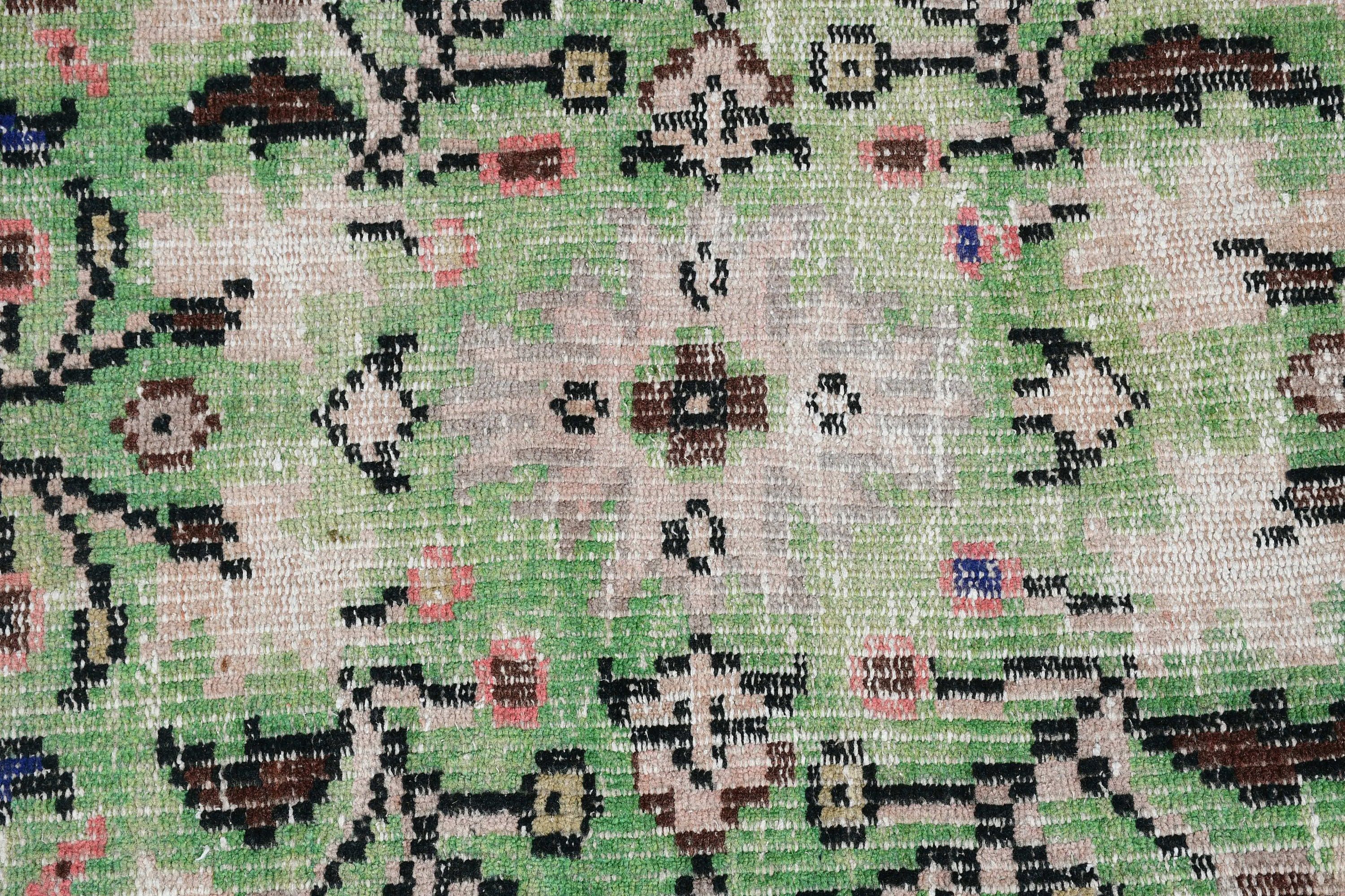 Bedroom Rugs, Oushak Rug, Moroccan Rugs, Retro Rugs, 3x6.6 ft Accent Rugs, Turkish Rug, Green Kitchen Rugs, Vintage Rug, Rugs for Nursery