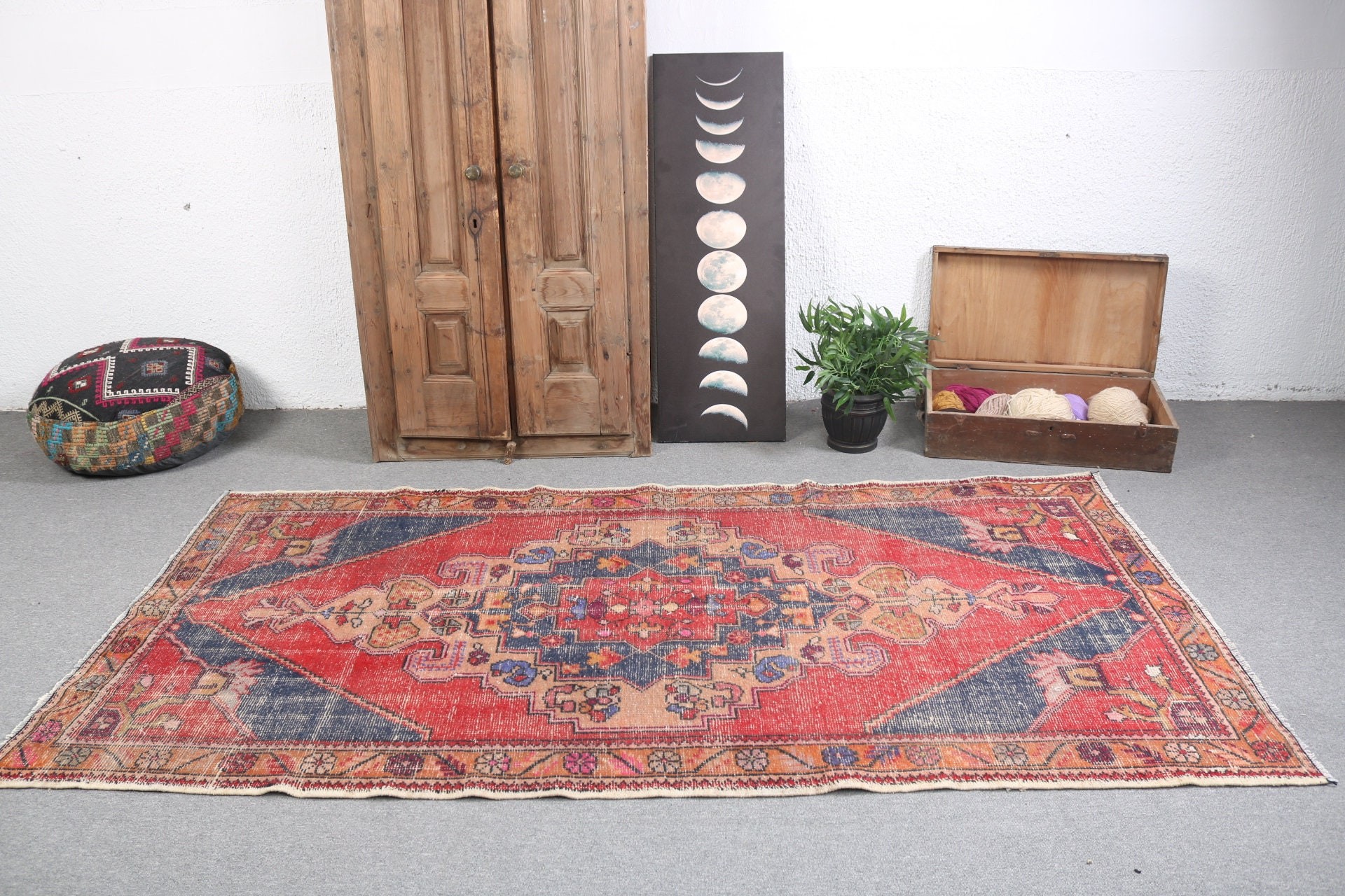 Red Statement Rugs, Turkish Rugs, Vintage Rug, Bedroom Rugs, 4.3x8.4 ft Area Rugs, Cool Rug, Rugs for Floor, Luxury Rug, Floor Rug