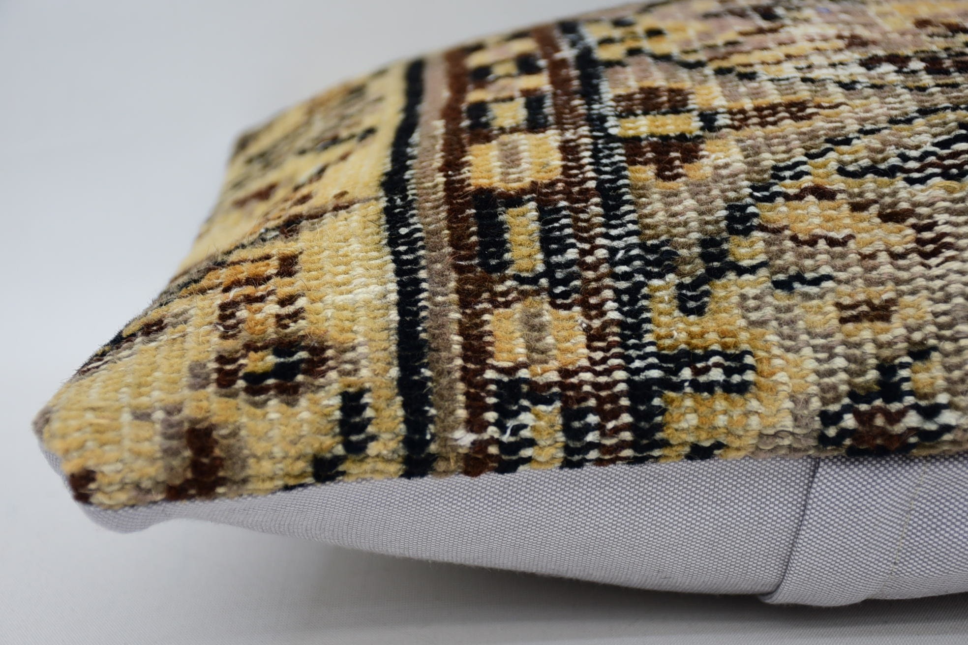 14"x14" Beige Cushion, Handmade Throw Pillow Cover, Gift Pillow, Vintage Throw Cushion, Throw Kilim Pillow, Pillow for Sofa