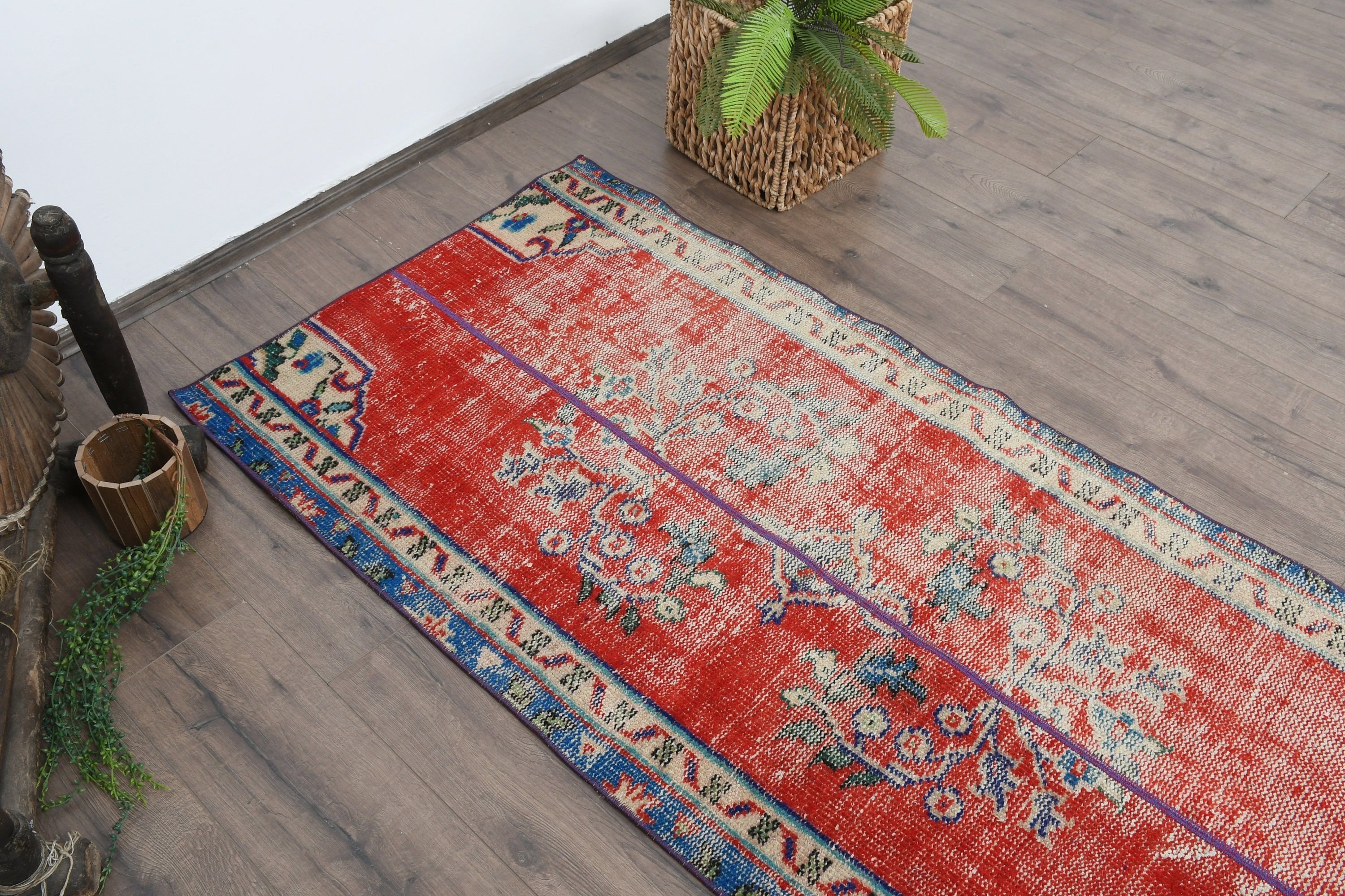 2.8x5.8 ft Accent Rug, Turkish Rug, Rugs for Bedroom, Moroccan Rug, Kitchen Rug, Vintage Rugs, Nursery Rug, Blue Cool Rugs