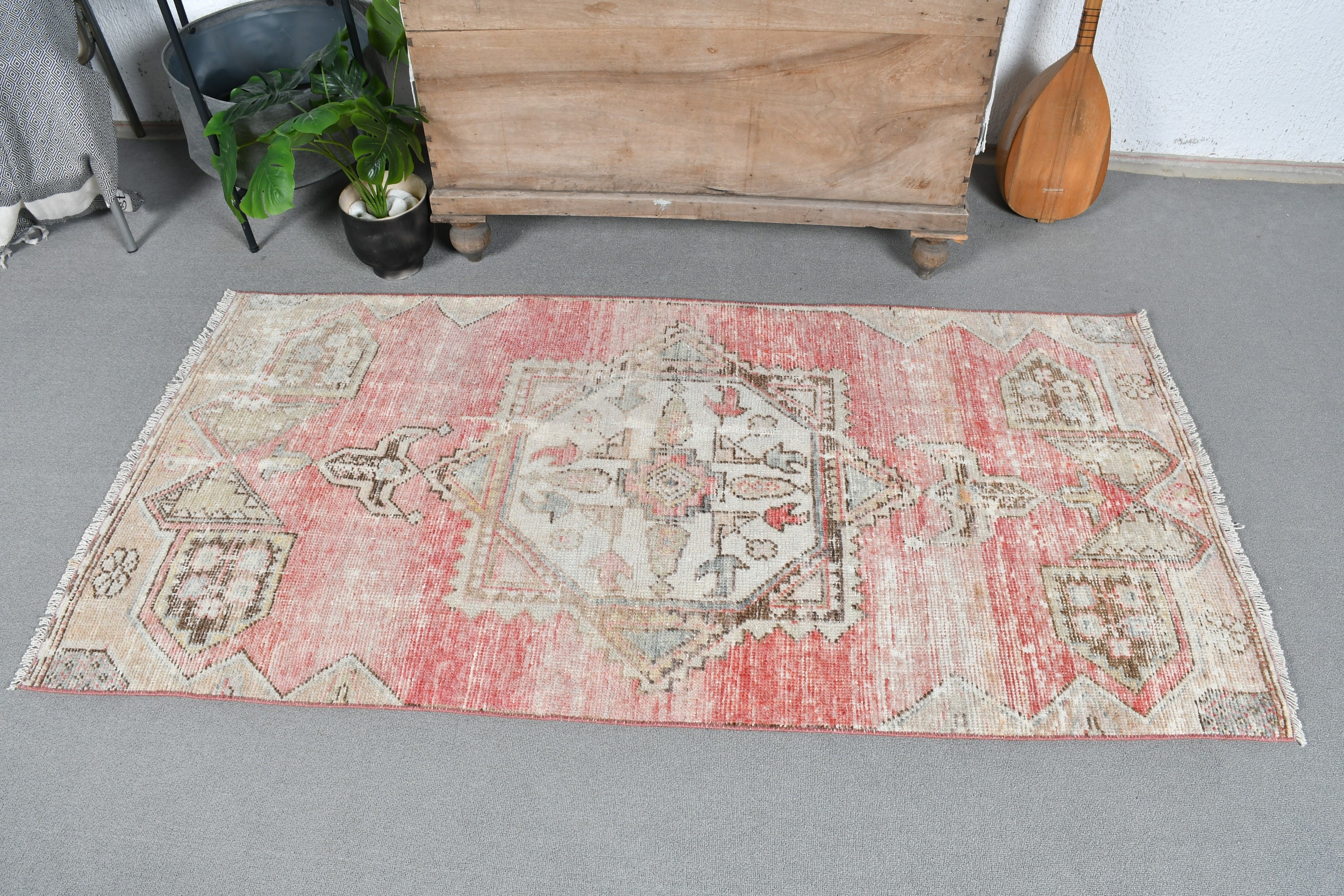 Designer Rug, Pink Home Decor Rugs, Entry Rug, Kitchen Rugs, Anatolian Rug, 3x6 ft Accent Rugs, Vintage Rugs, Turkish Rug, Antique Rugs