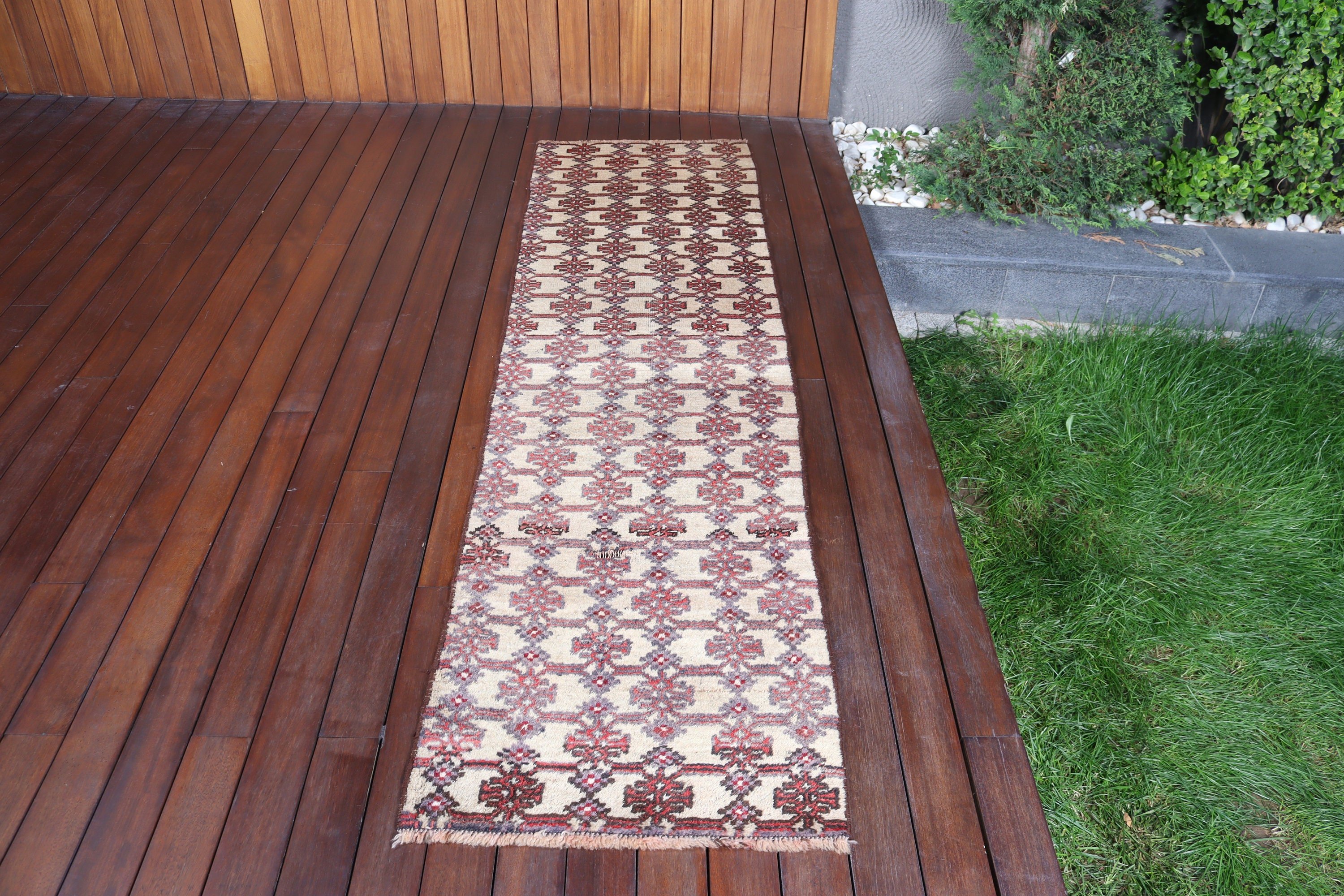 Bej Açıklama Halıları, Koridor Halıları, Türk Halıları, Vintage Halı, Düz Dokuma Halılar, Koridor Halısı, Yatak Odası Halısı, 2x7,5 ft Yolluk Halıları, Egzotik Halılar