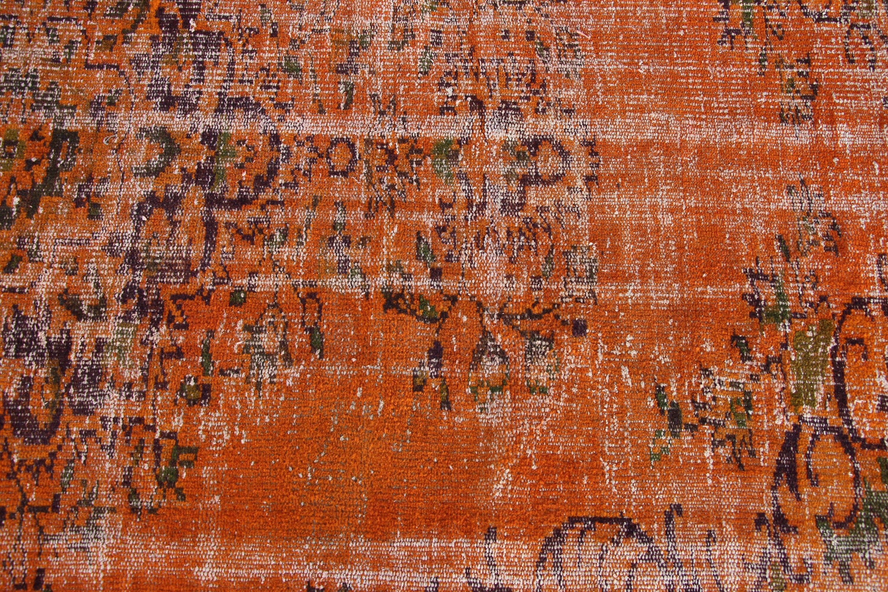 Turkish Rug, Car Mat Rugs, Moroccan Rug, Door Mat Rugs, Bright Rug, Bedroom Rugs, Orange Oriental Rugs, Vintage Rugs, 3.1x4.5 ft Small Rug