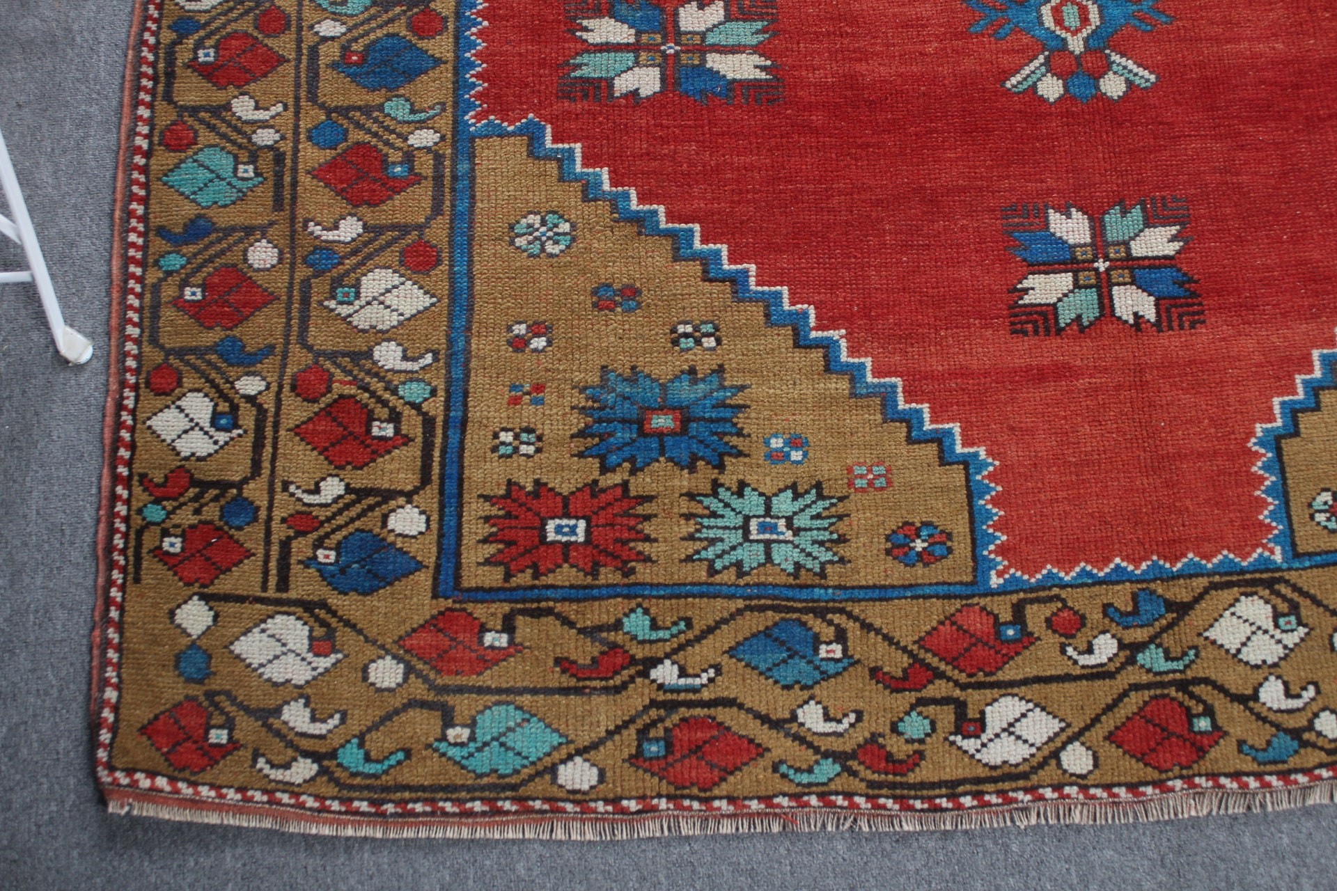 Rugs for Bedroom, 5.1x7.2 ft Area Rug, Vintage Rugs, Antique Rug, Red Floor Rug, Distressed Rug, Kitchen Rugs, Turkish Rug