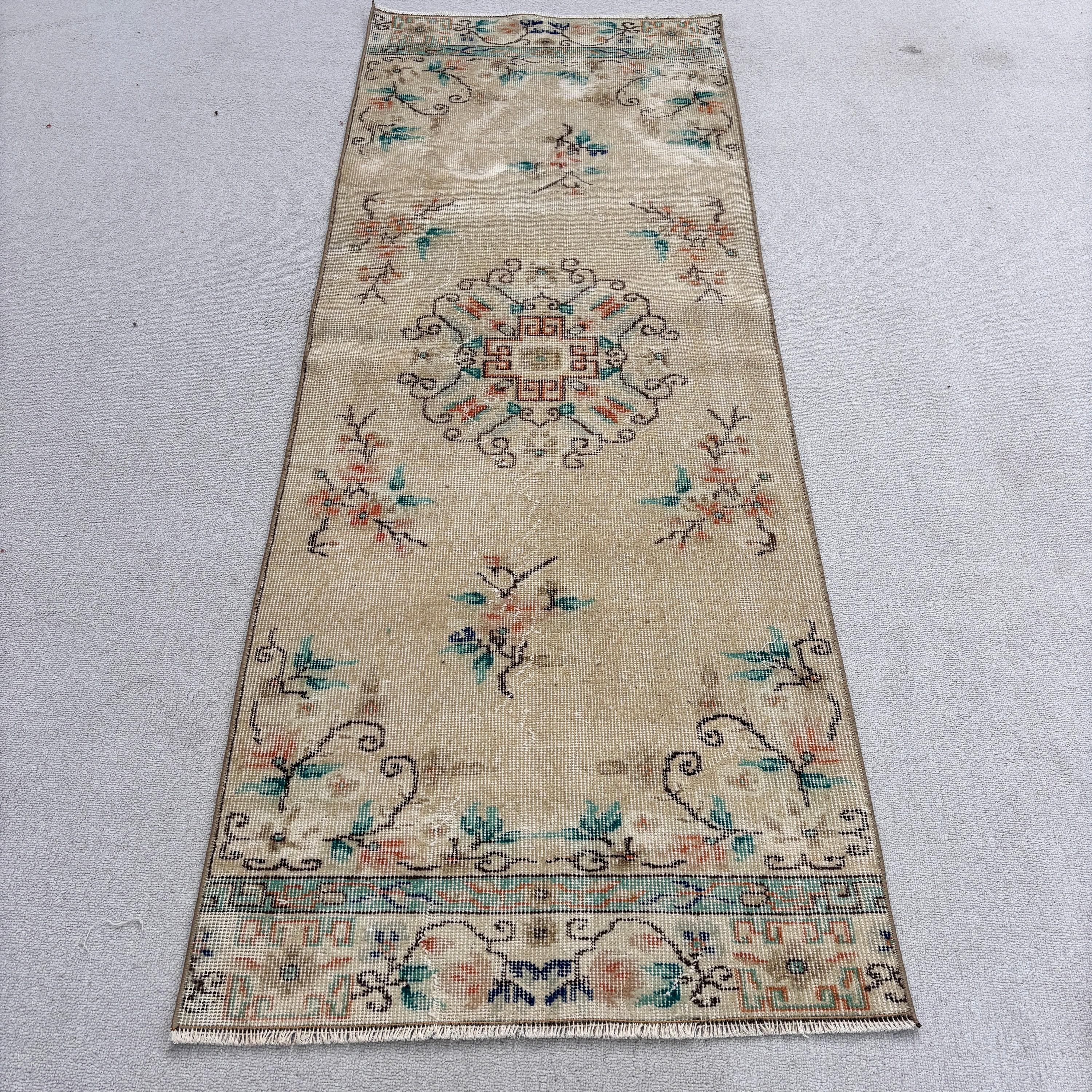 Gökkuşağı Nötr Halı, Türk Halısı, Sanatsal Halı, El Dokuma Halılar, Mutfak Halısı, 2,5x6,8 ft Yolluk Halıları, Havalı Halılar, Vintage Halı, Koridor Halıları