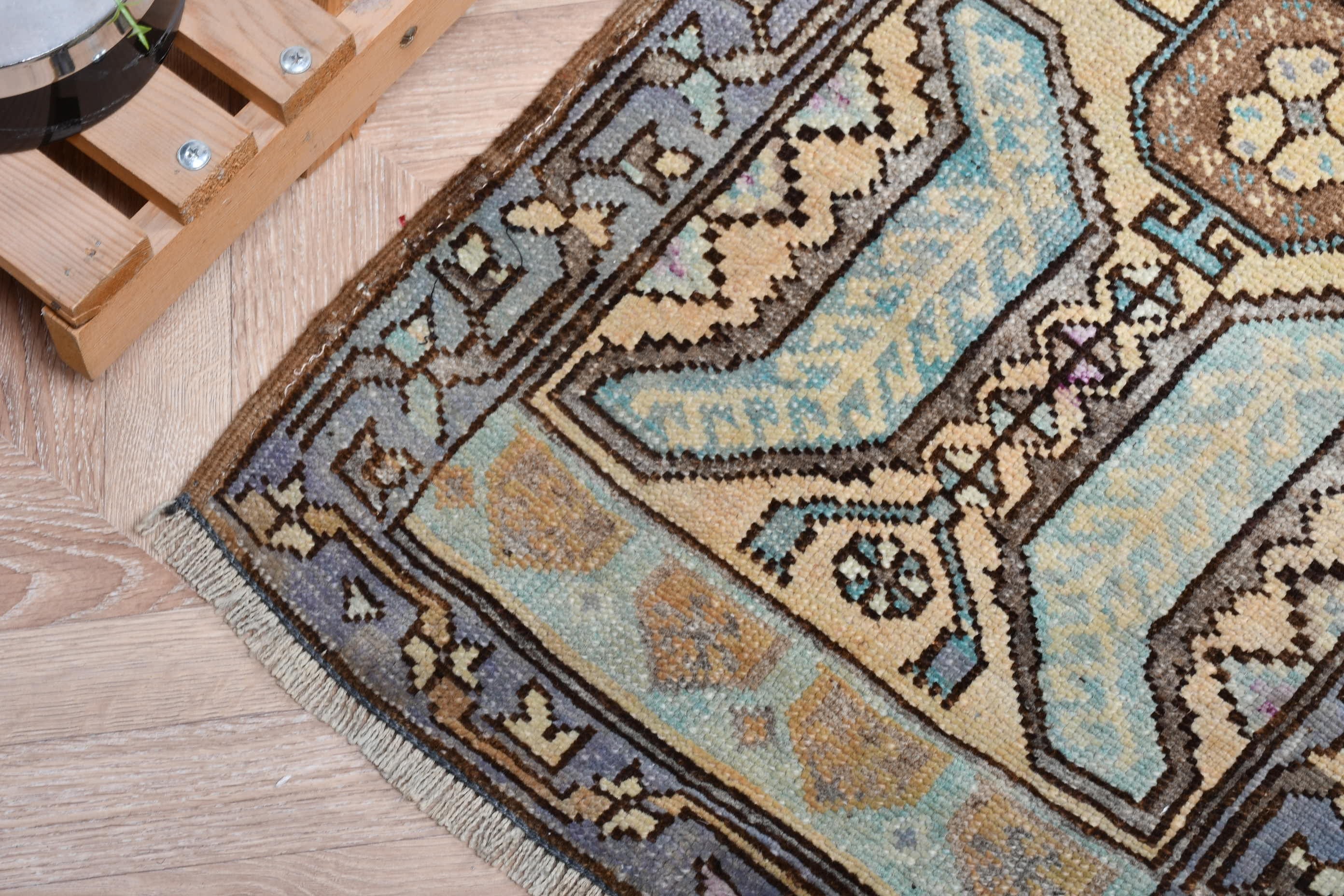 Oryantal Halı, Pastel Halılar, Mutfak Halıları, Banyo Halısı, Yatak Odası Halısı, Mavi Oryantal Halı, Vintage Halılar, Türk Halıları, 1.6x2.9 ft Küçük Halı