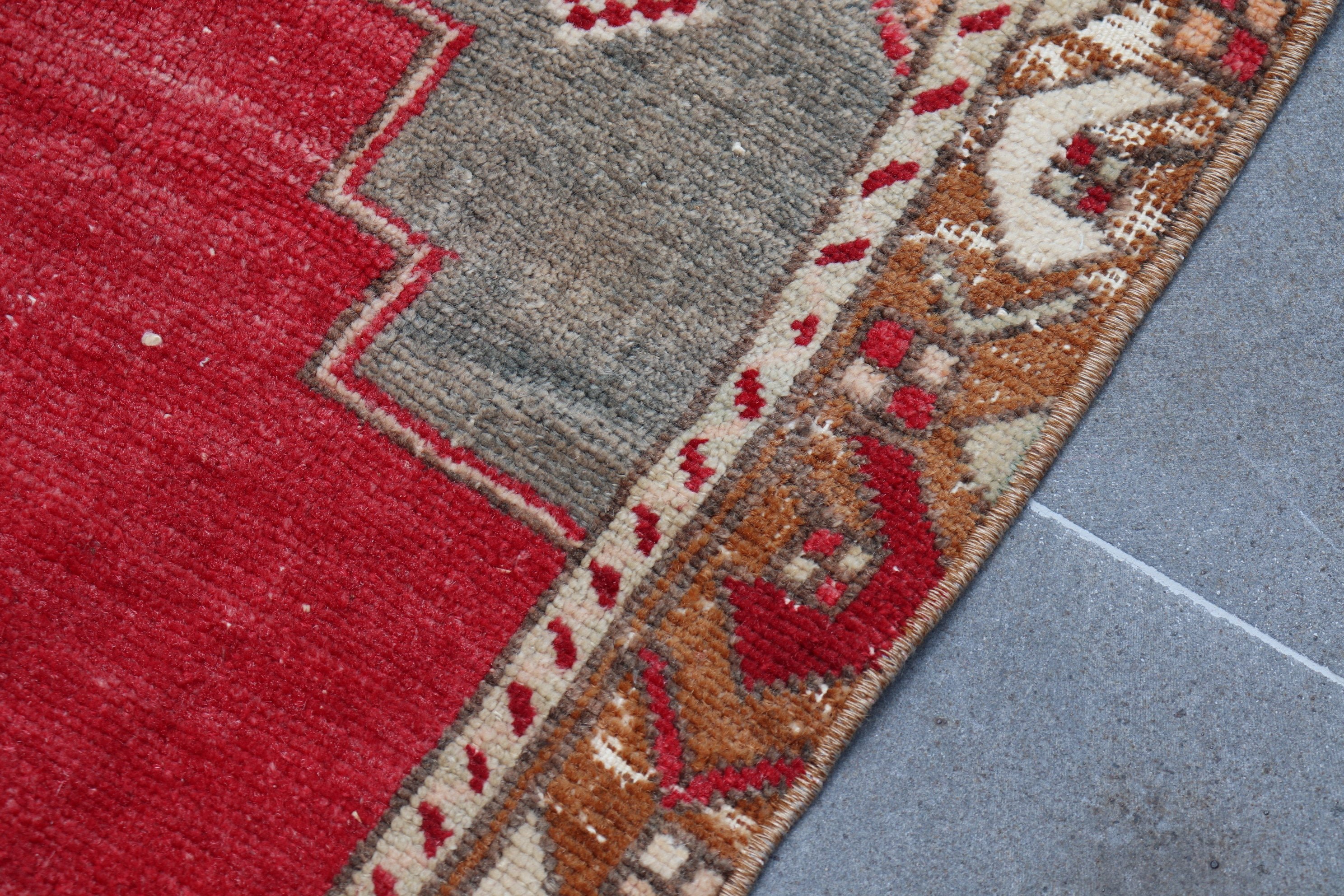 Red Kitchen Rug, Turkish Rugs, 3.6x6.4 ft Accent Rug, Vintage Rug, Floor Rug, Rugs for Nursery, Nursery Rug, Entry Rug