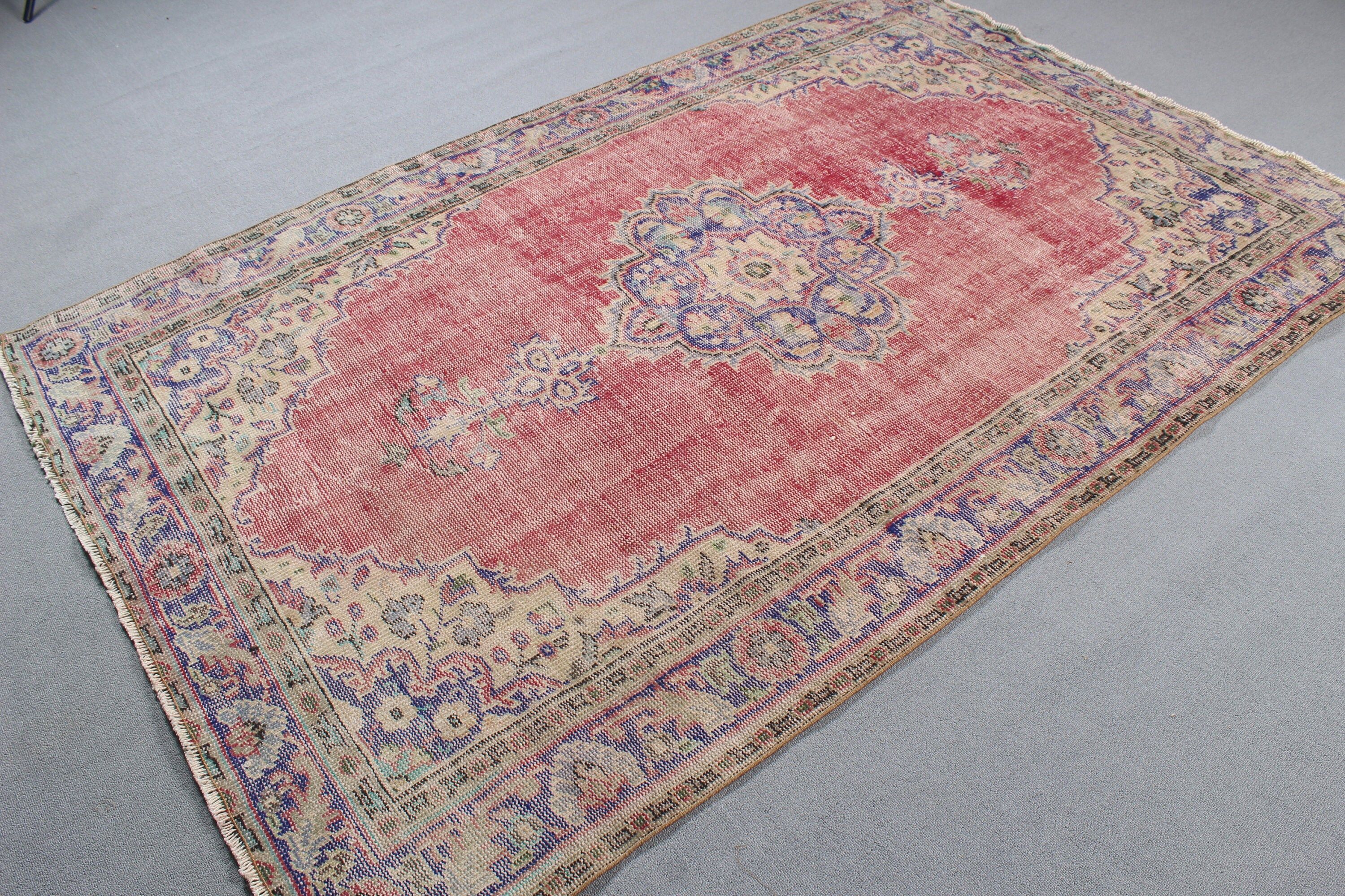 Vintage Rugs, Bedroom Rugs, Cool Rugs, 5.2x7.8 ft Large Rugs, Turkish Rug, Red Oriental Rug, Large Vintage Rugs, Living Room Rugs, Boho Rug