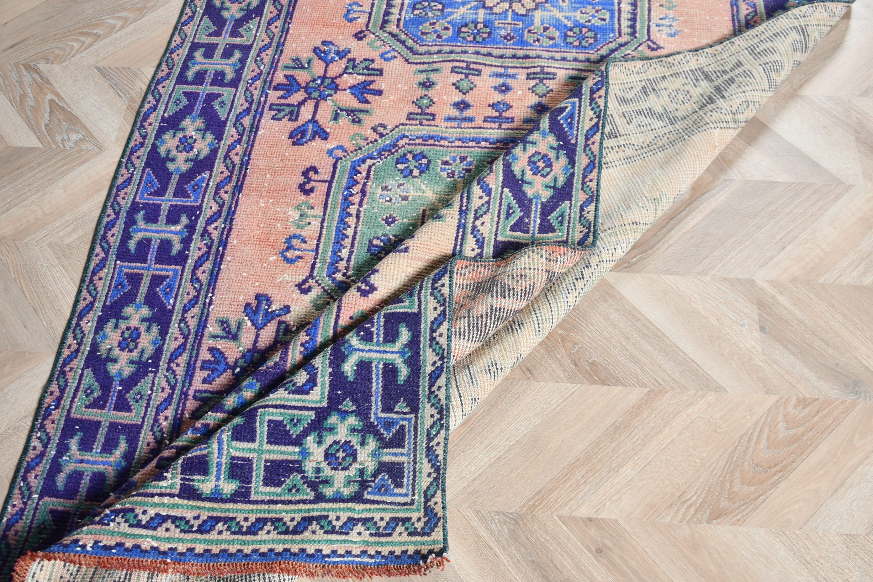 Vintage Rugs, Turkish Rug, Purple Home Decor Rugs, Dorm Rug, 4x10.3 ft Runner Rug, Floor Rugs, Moroccan Rug, Hallway Rug, Stair Rug