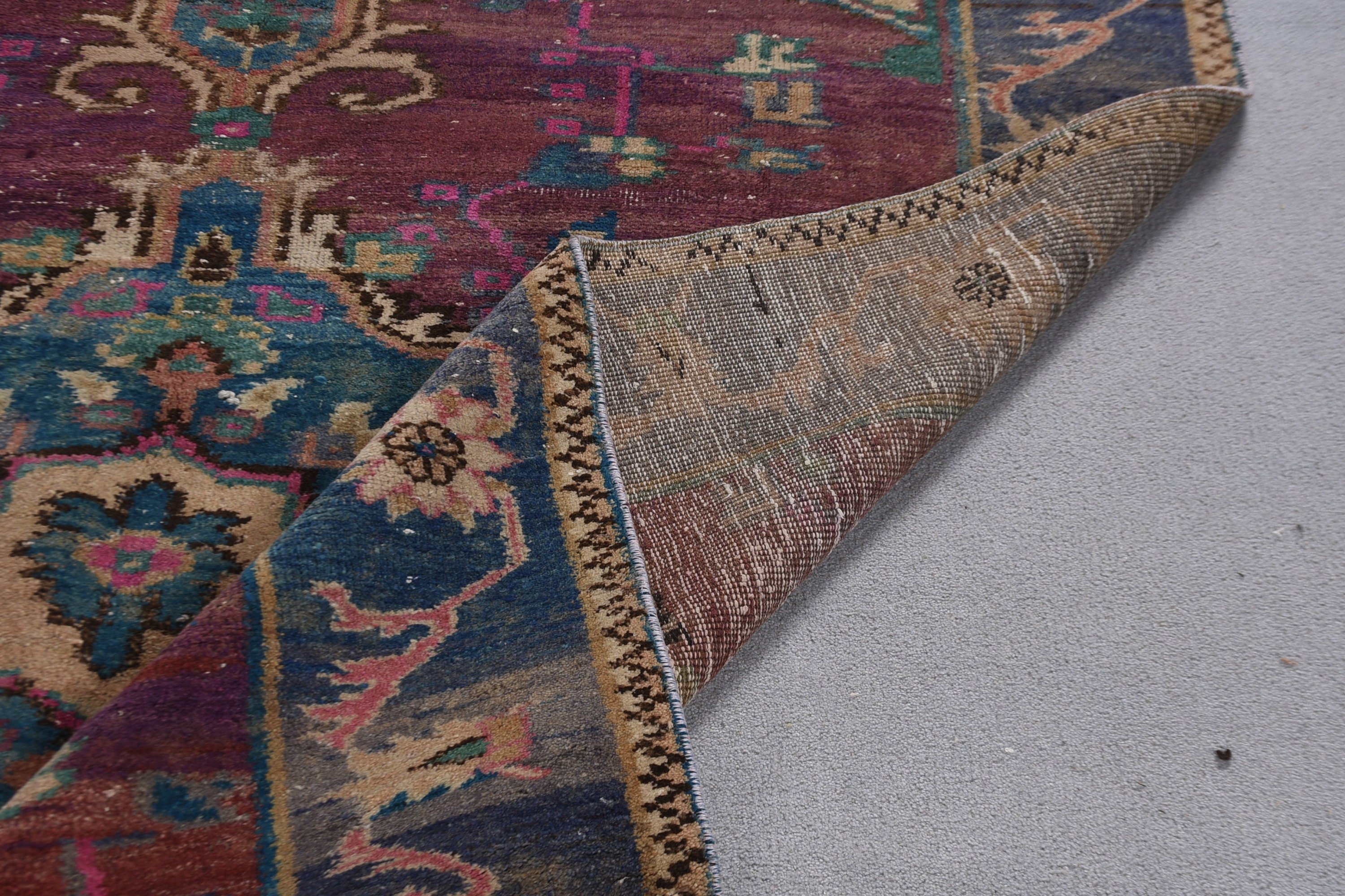 Oturma Odası Halısı, Kabile Halıları, Antika Halılar, Salon Halısı, Vintage Halı, Oryantal Halı, Türk Halısı, 5.8x8.8 ft Büyük Halı, Mor Ev Dekor Halısı