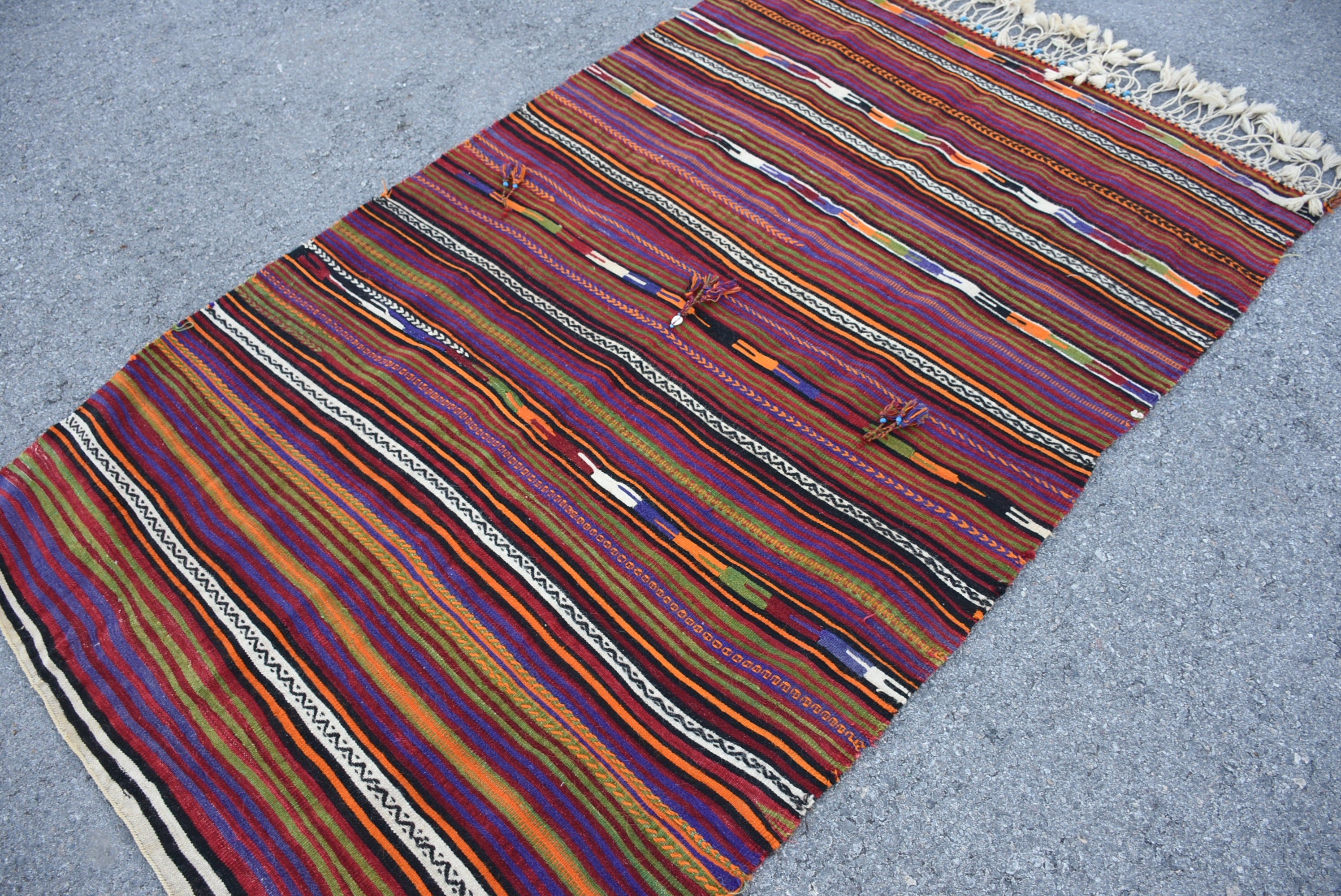 İç Mekan Halıları, Mor Antika Halı, Türk Halısı, Oushak Halısı, Vintage Halılar, Kilim, 4.1x6.6 ft Alan Halısı, İç Mekan Halıları, Ev Dekorasyonu Halısı