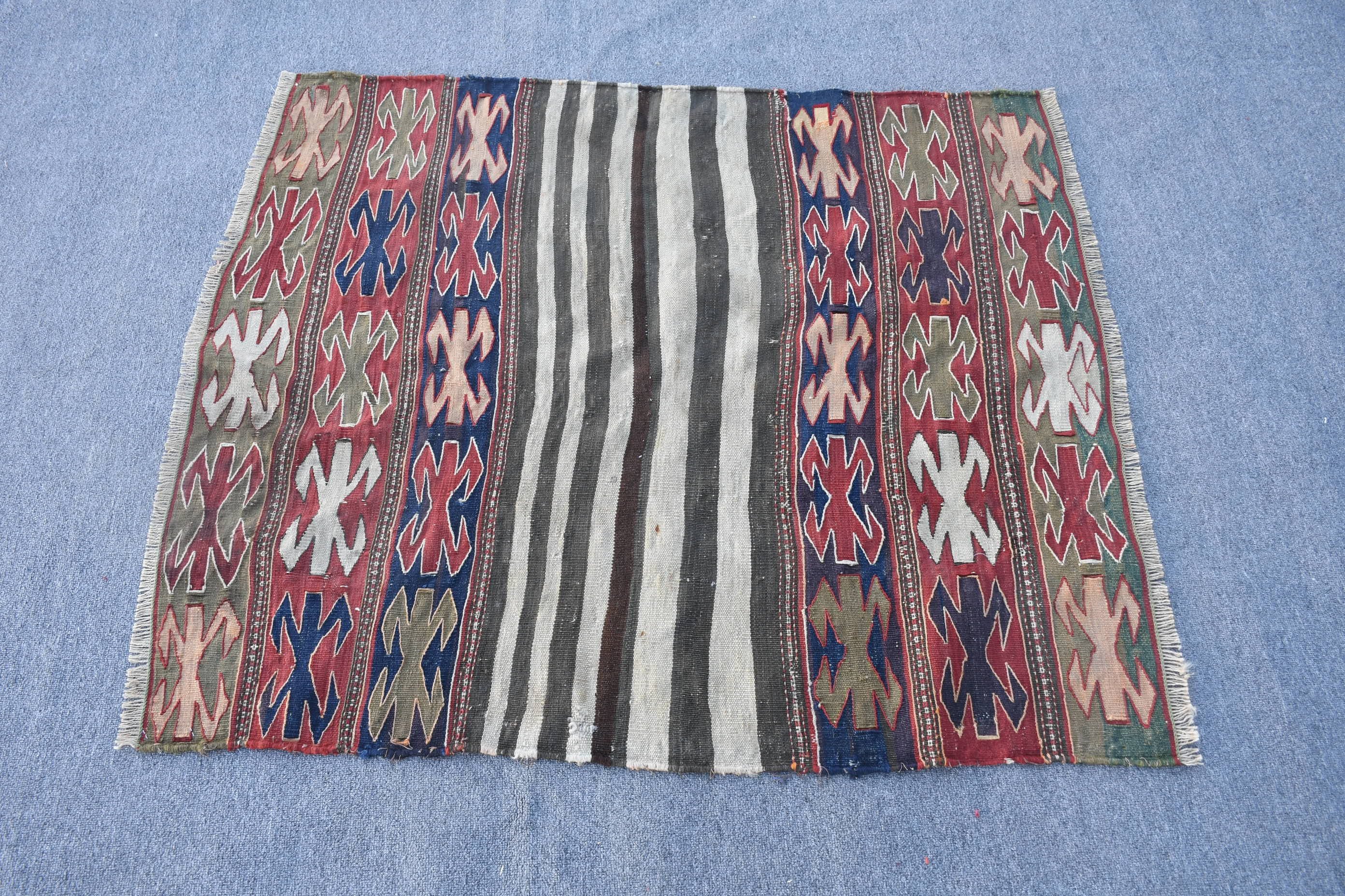 Paspas Kilim, Ev Kilim, Ev Kilim, Antik Kilim, Kırmızı Fas Kilim, Nostaljik Kilim, Ev Kilim, Giriş Kilim, 100x115 cm Küçük Kilim