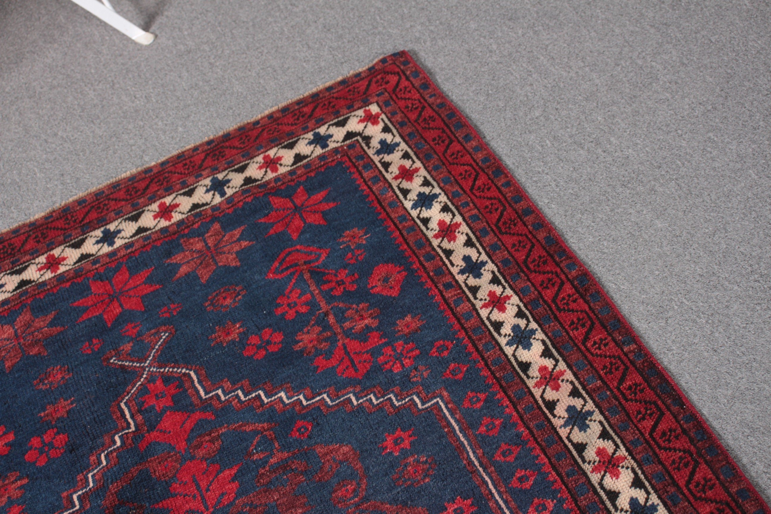 Mavi 3.6x6.1 ft Accent Halı, Vintage Halı, Yün Halı, Sanat Halıları, Ev Dekorasyonu Halıları, Yatak Odası Halıları, Çocuk Halıları, Kilim, Türk Halıları