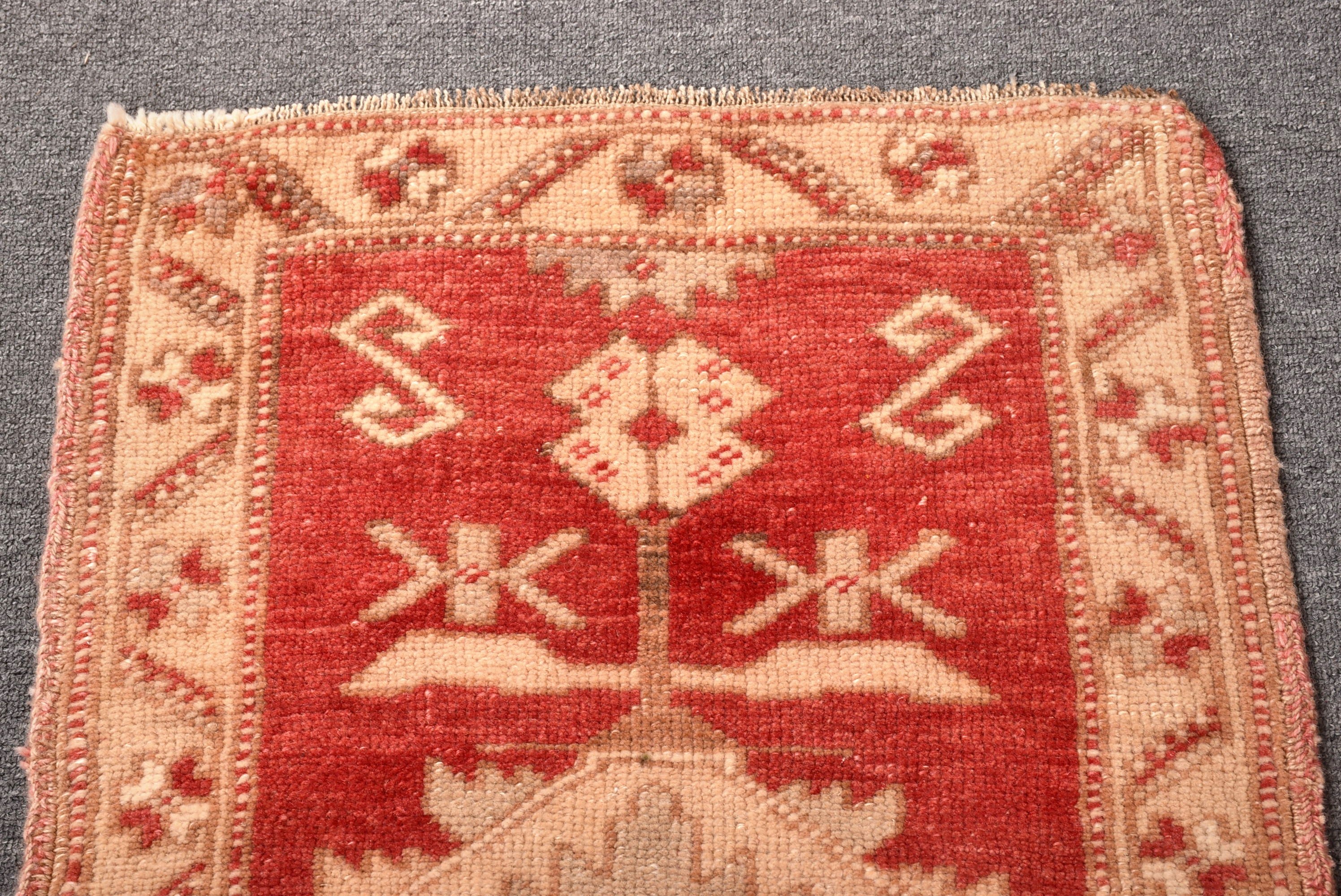 Vintage Rugs, Small Vintage Rug, Modern Rug, Bedroom Rug, Turkish Rugs, Bathroom Rugs, Red Handwoven Rug, 1.8x3.2 ft Small Rug, Floor Rug