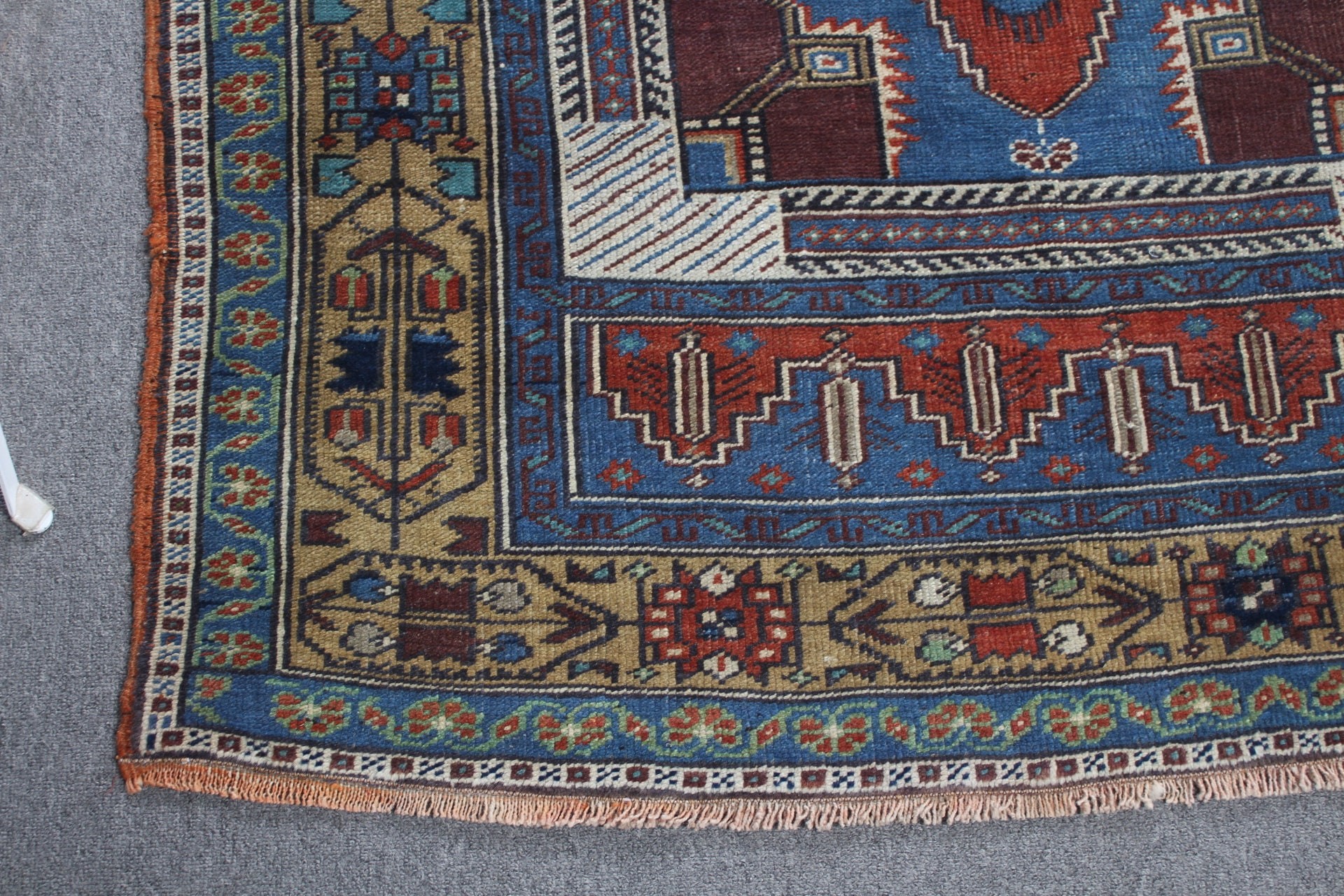 Turkish Rug, Rugs for Indoor, 4x7.1 ft Area Rug, Vintage Rugs, Blue Antique Rugs, Kitchen Rug, Wool Rugs, Farmhouse Decor Rug, Oriental Rug