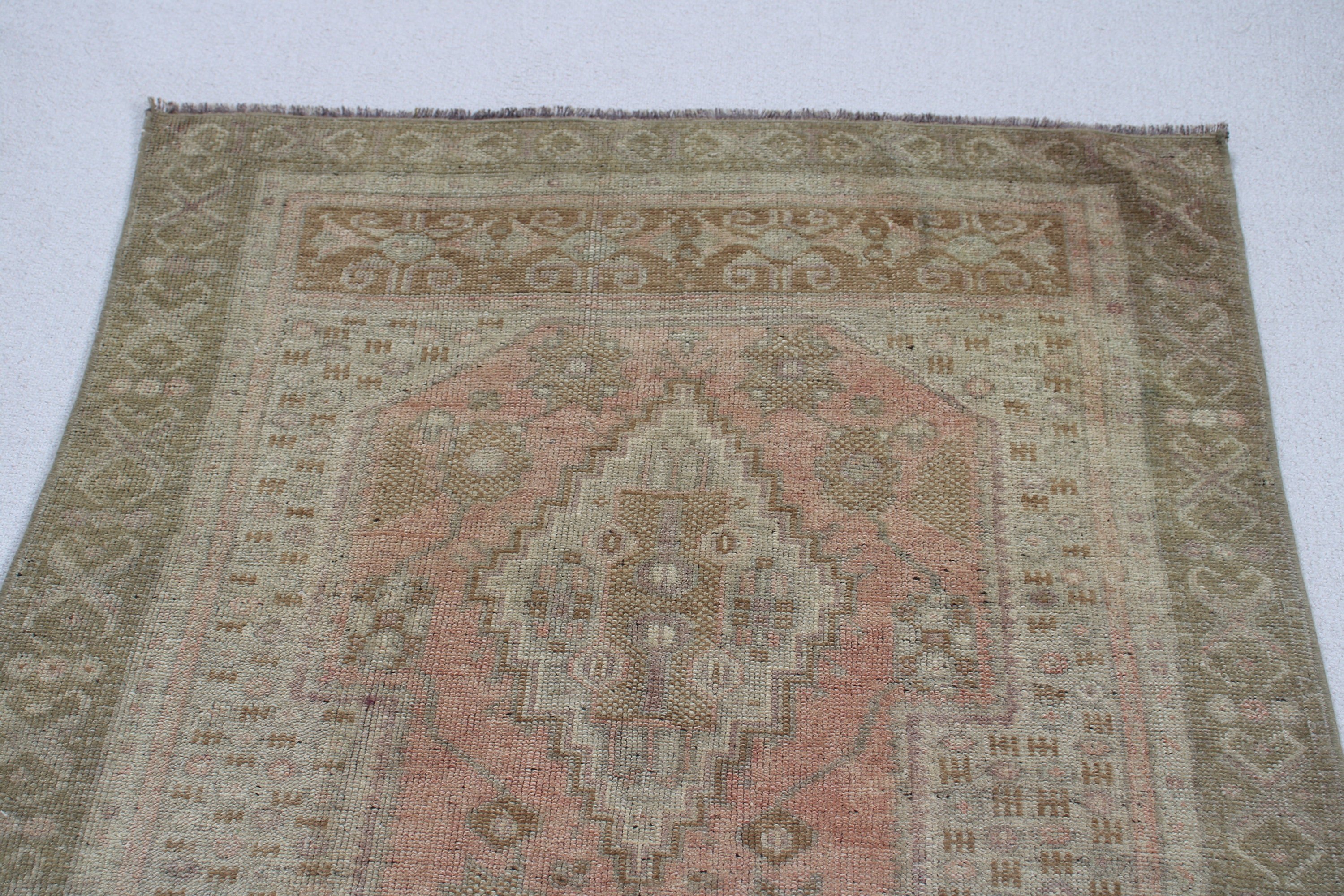 Giriş Halıları, Modern Halılar, Yeşil İfade Halısı, 3,2x6,3 ft Vurgulu Halı, Düz Dokuma Halılar, Vintage Vurgulu Halılar, Vintage Halı, Türk Halıları