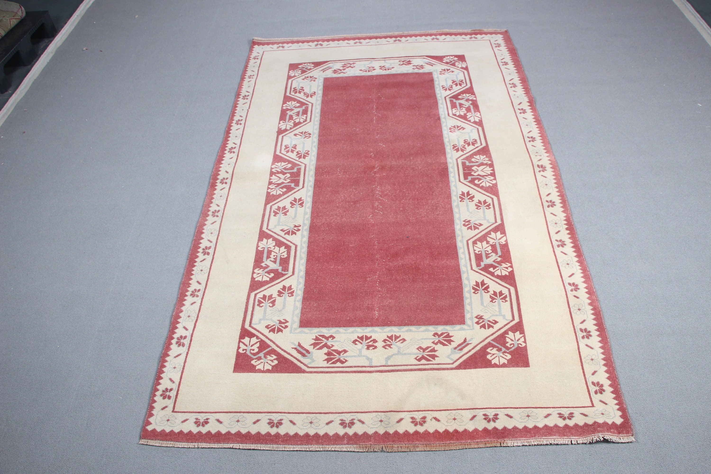 Floor Rug, Dining Room Rug, Large Vintage Rugs, Ethnic Rug, Turkish Rug, Vintage Rug, Wool Rugs, Beige Oriental Rugs, 5.2x8.3 ft Large Rugs