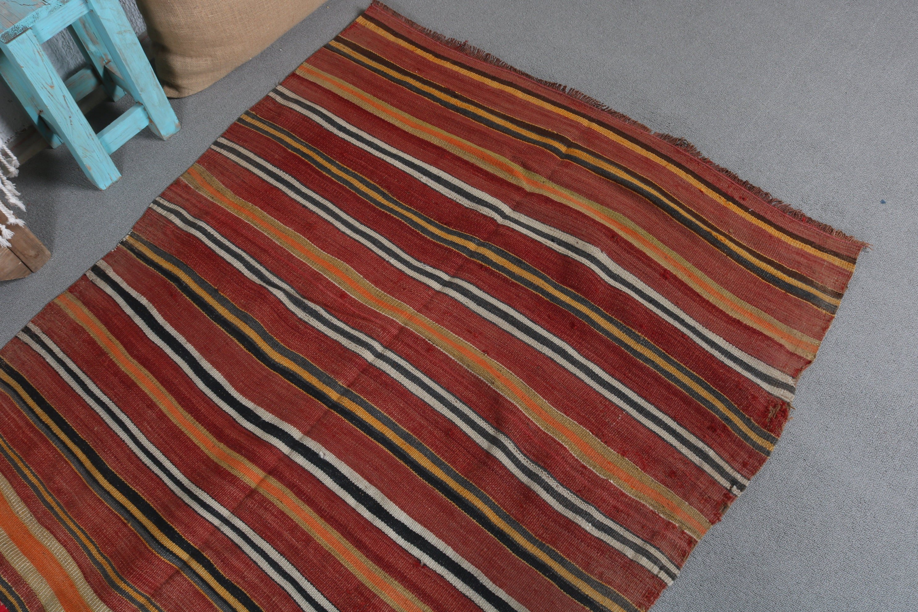 Türk Halısı, Çocuk Halıları, Yer Halıları, Kilim, Oryantal Halı, 3,4x7,1 ft Alan Halıları, Kırmızı Soğuk Halılar, El Dokuma Halı, Vintage Halı