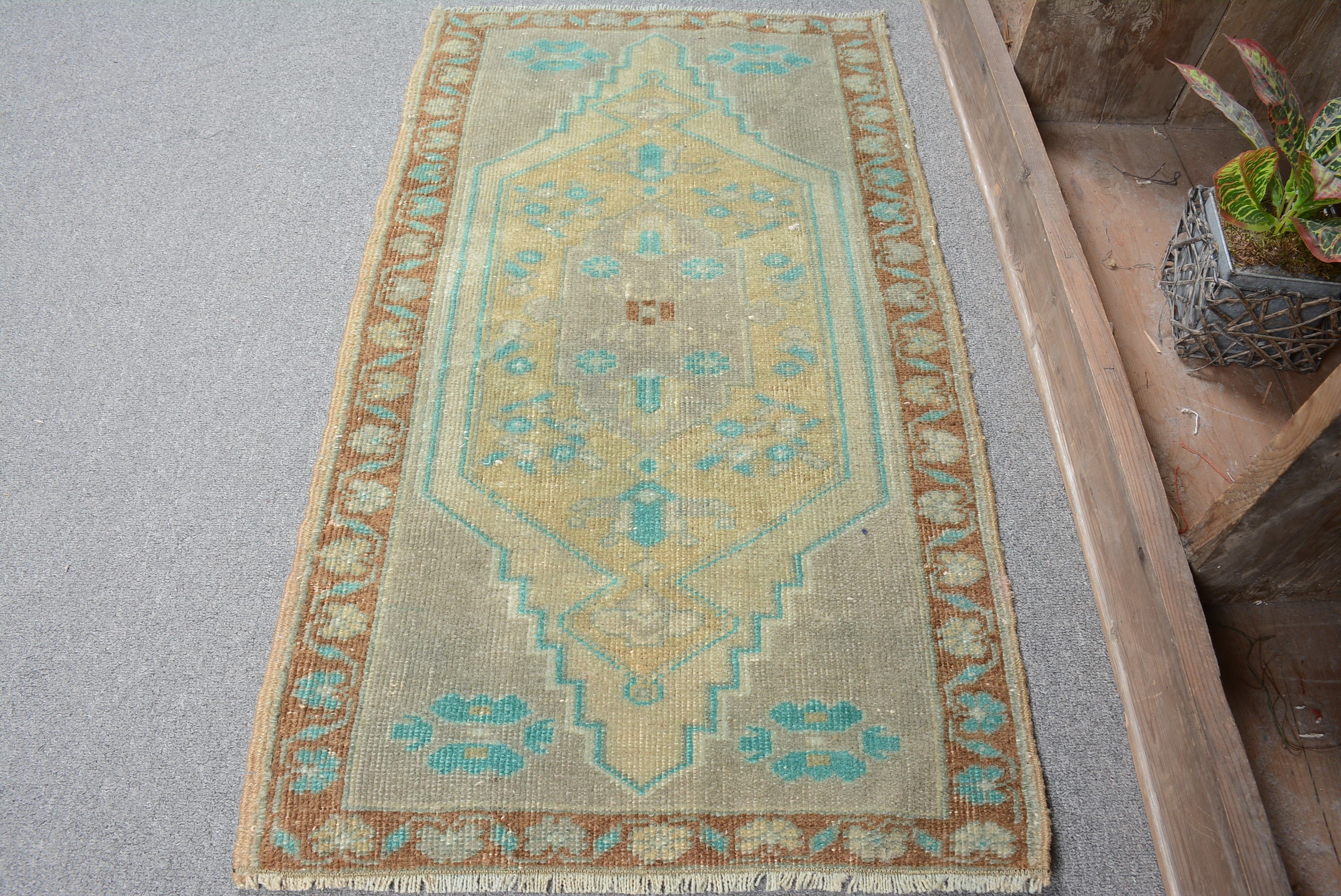 Kapı Paspası Halısı, Türk Halıları, 1.8x3.1 ft Küçük Halı, Yeşil Oushak Halısı, Vintage Halılar, Çocuk Halısı, Havalı Halılar, Kapı Paspası Halıları, Anadolu Halısı