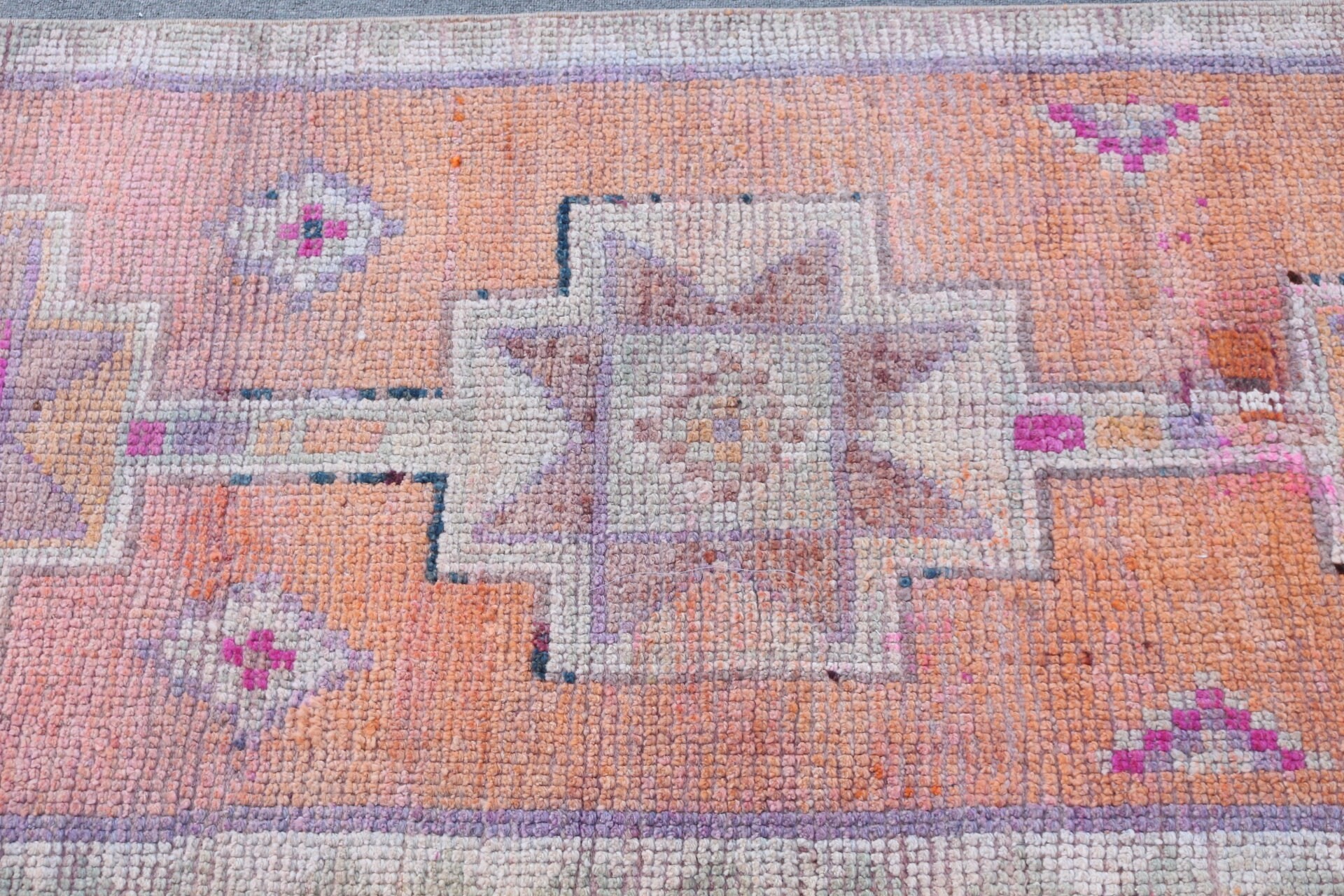 Kitchen Rug, Orange Anatolian Rug, Hallway Rugs, Floor Rugs, Turkish Rugs, 2.5x10 ft Runner Rug, Bohemian Rugs, Anatolian Rugs, Vintage Rug