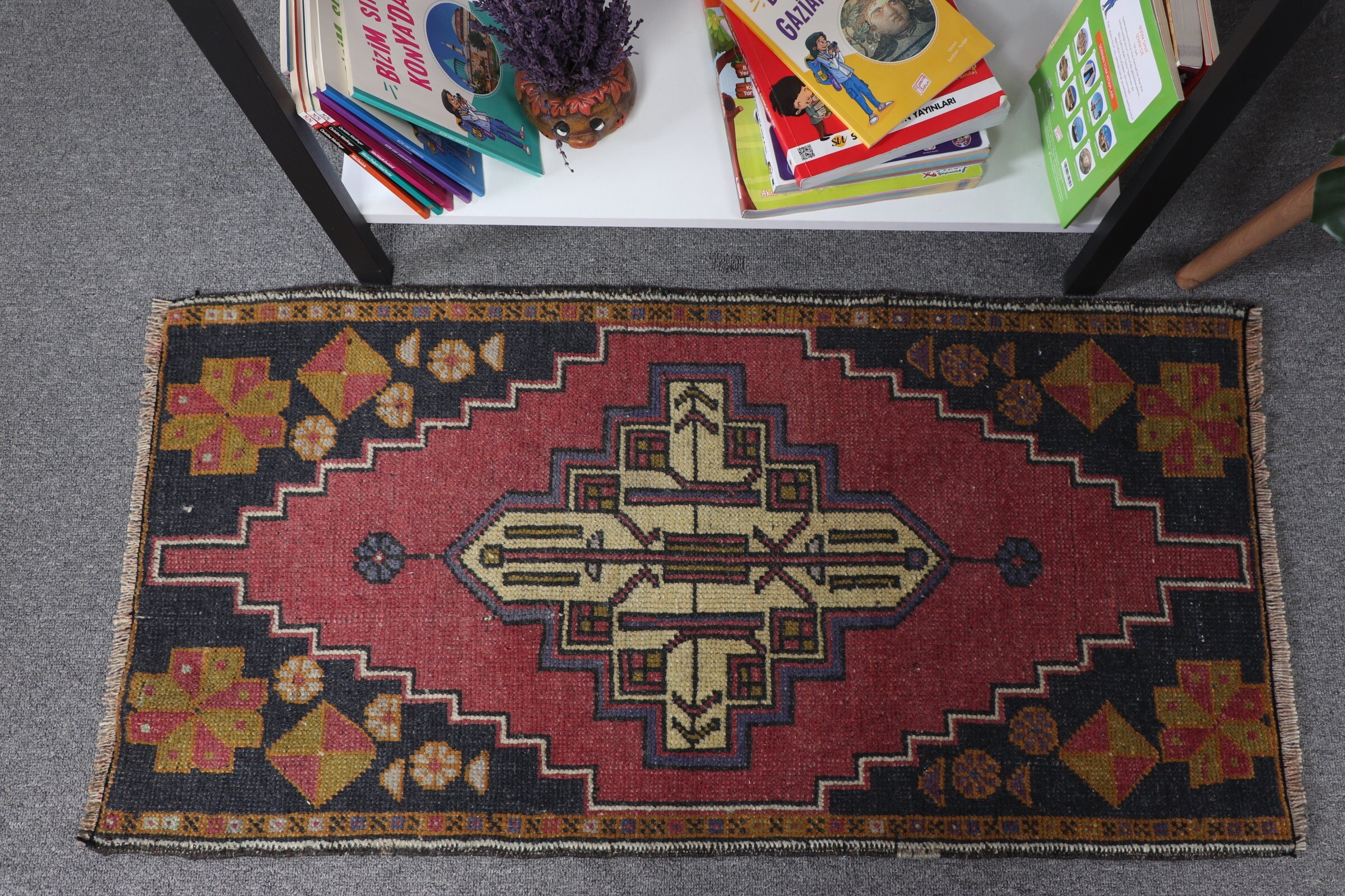 Wool Rug, Red Bedroom Rugs, 1.7x3.3 ft Small Rugs, Rugs for Door Mat, Nursery Rug, Kitchen Rug, Turkish Rugs, Vintage Rug, Car Mat Rugs