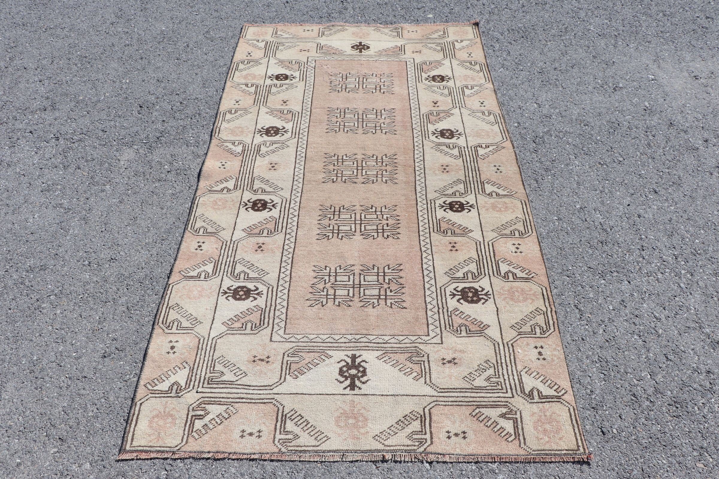 Cool Rug, Vintage Rugs, Kitchen Rug, Turkish Rugs, Retro Rug, Beige Bedroom Rug, Rugs for Entry, Oushak Rug, 3.5x6.5 ft Accent Rugs