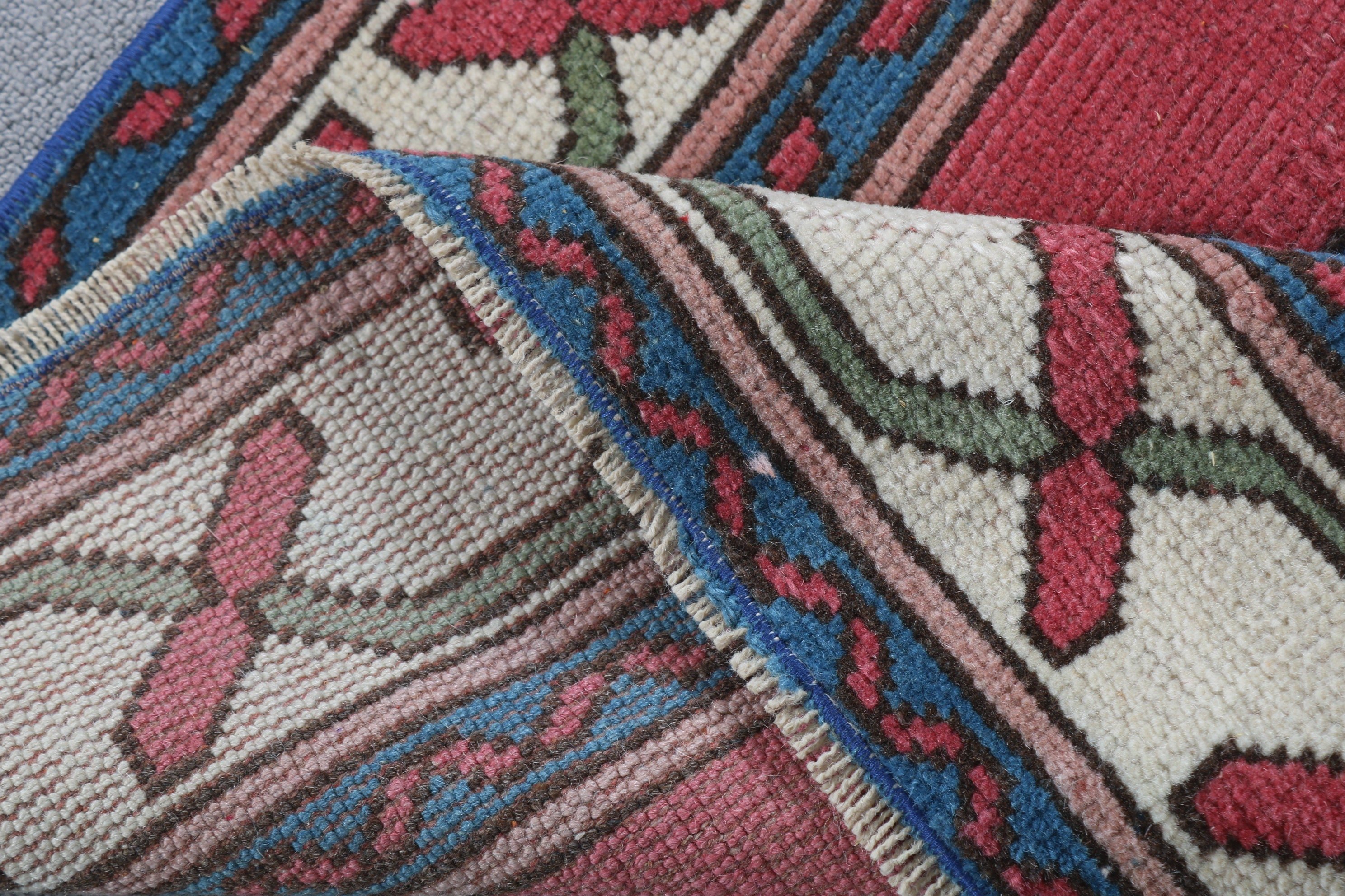Floor Rugs, Outdoor Rug, Turkish Rugs, Pink  2.7x4.1 ft Small Rug, Home Decor Rug, Door Mat Rugs, Kitchen Rug, Vintage Rugs