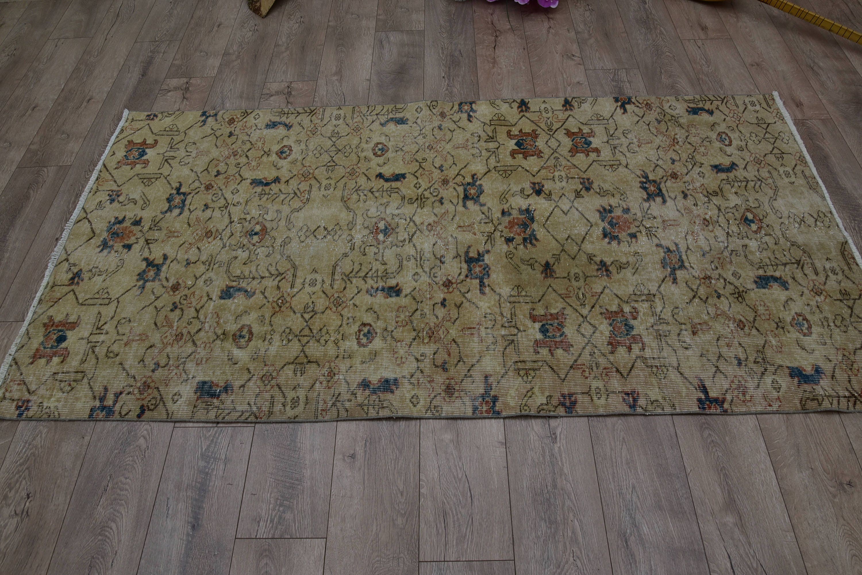 Living Room Rug, 3.7x7.2 ft Area Rug, Decorative Rug, Oriental Rug, Turkish Rug, Rugs for Bedroom, Nursery Rugs, Kitchen Rugs, Vintage Rug