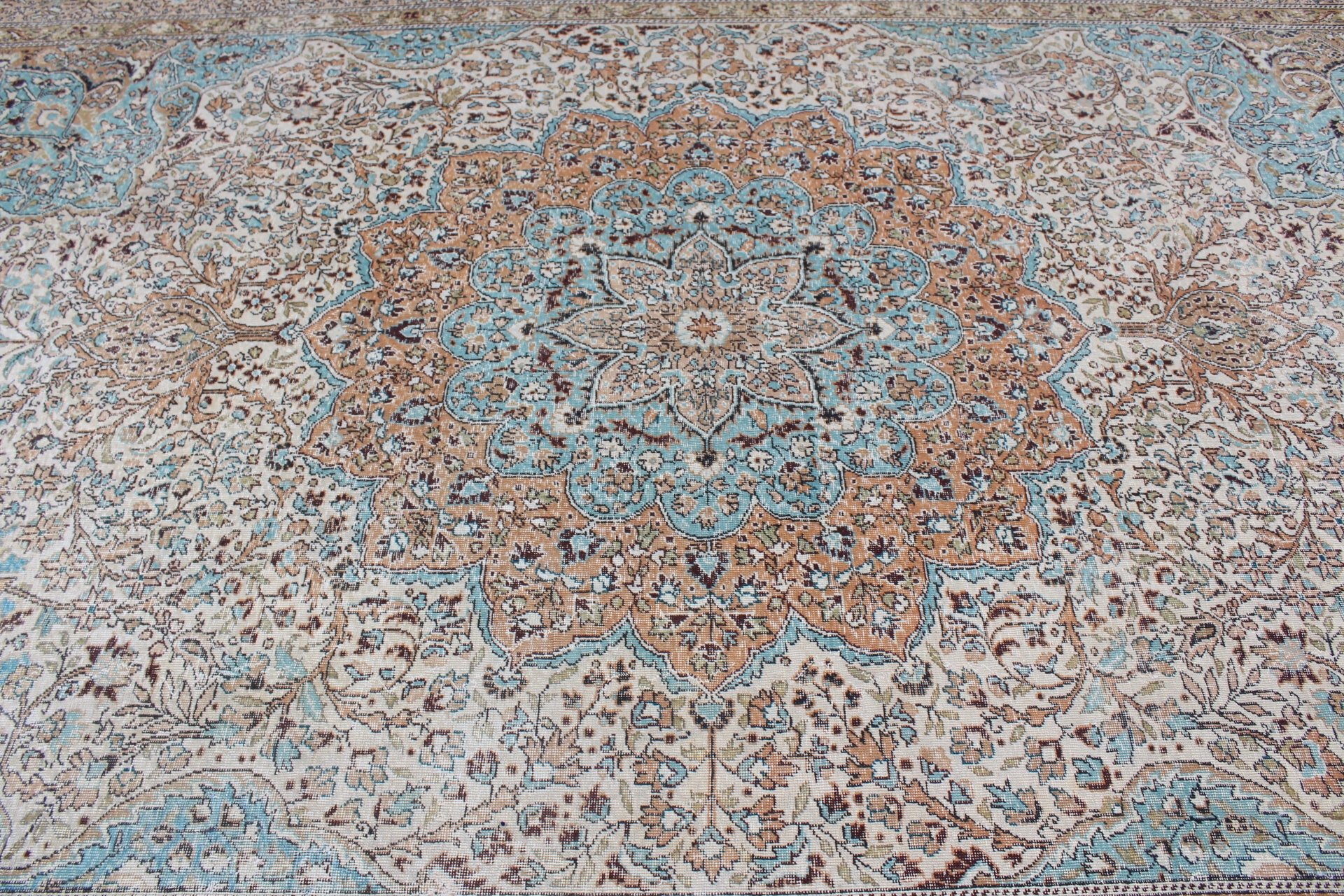 Türk Halısı, Oturma Odası Halıları, Anadolu Halısı, Vintage Halı, Turuncu Fas Halısı, Yemek Odası Halısı, 7.8x12 ft Büyük Boy Halı