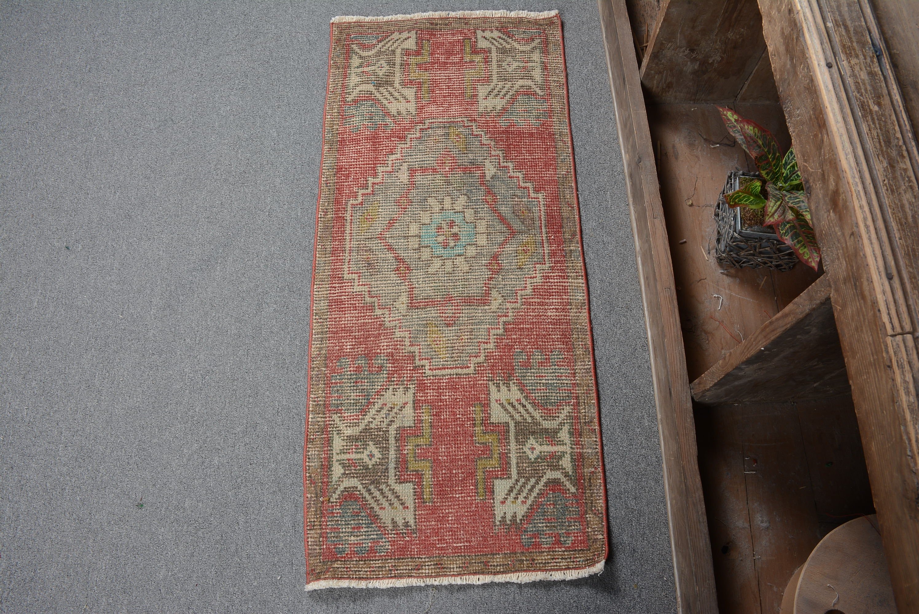 Kırmızı Fas Halıları, Soğuk Halı, Mutfak Halıları, 1,5x3,3 ft Küçük Halı, Araba Paspası Halıları, Vintage Halılar, Araba Paspas Halısı, Türk Halısı