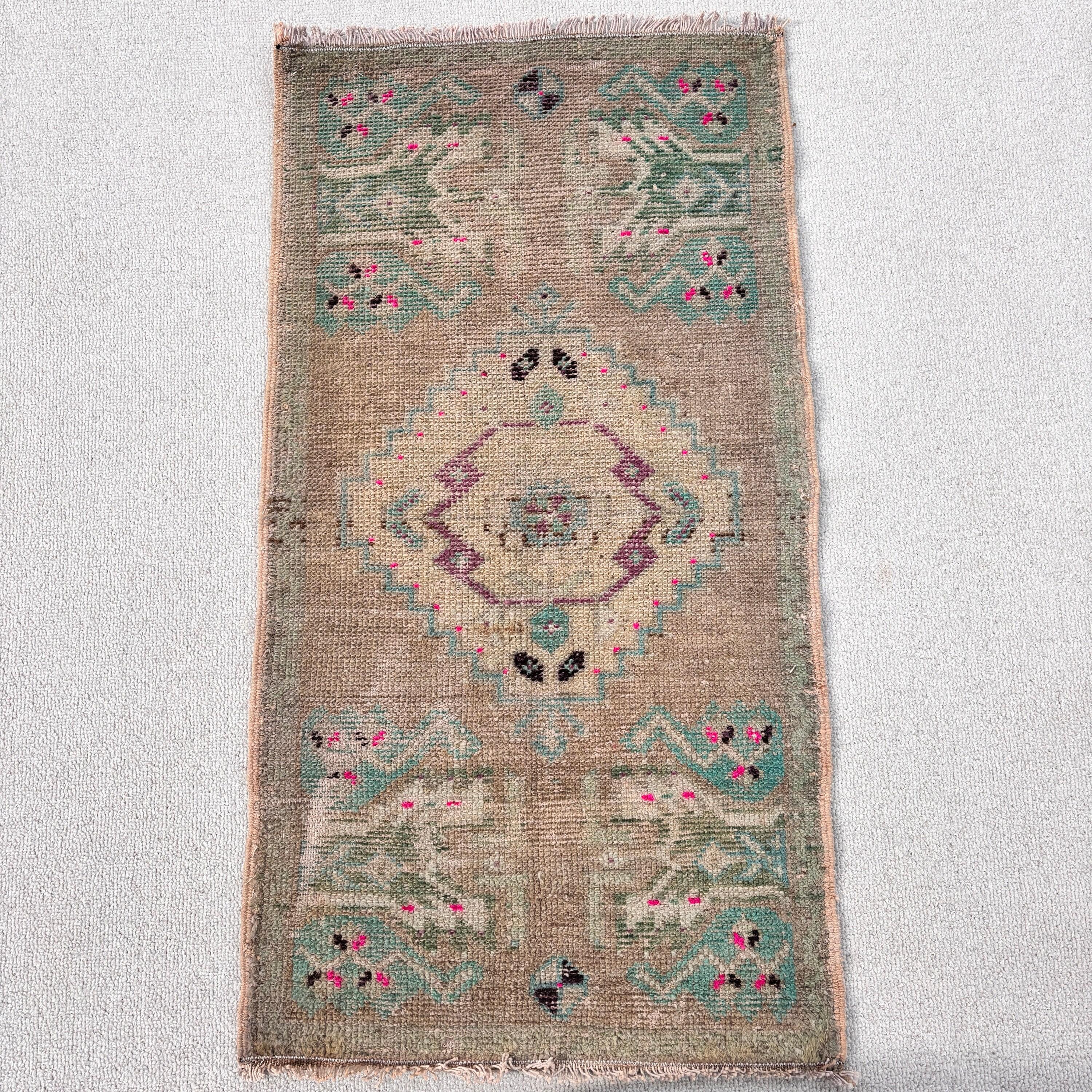 Vintage Rugs, Aesthetic Rug, Turkish Rug, Small Vintage Rug, Bath Rugs, Beige Cool Rugs, Neutral Rugs, 1.4x2.7 ft Small Rugs