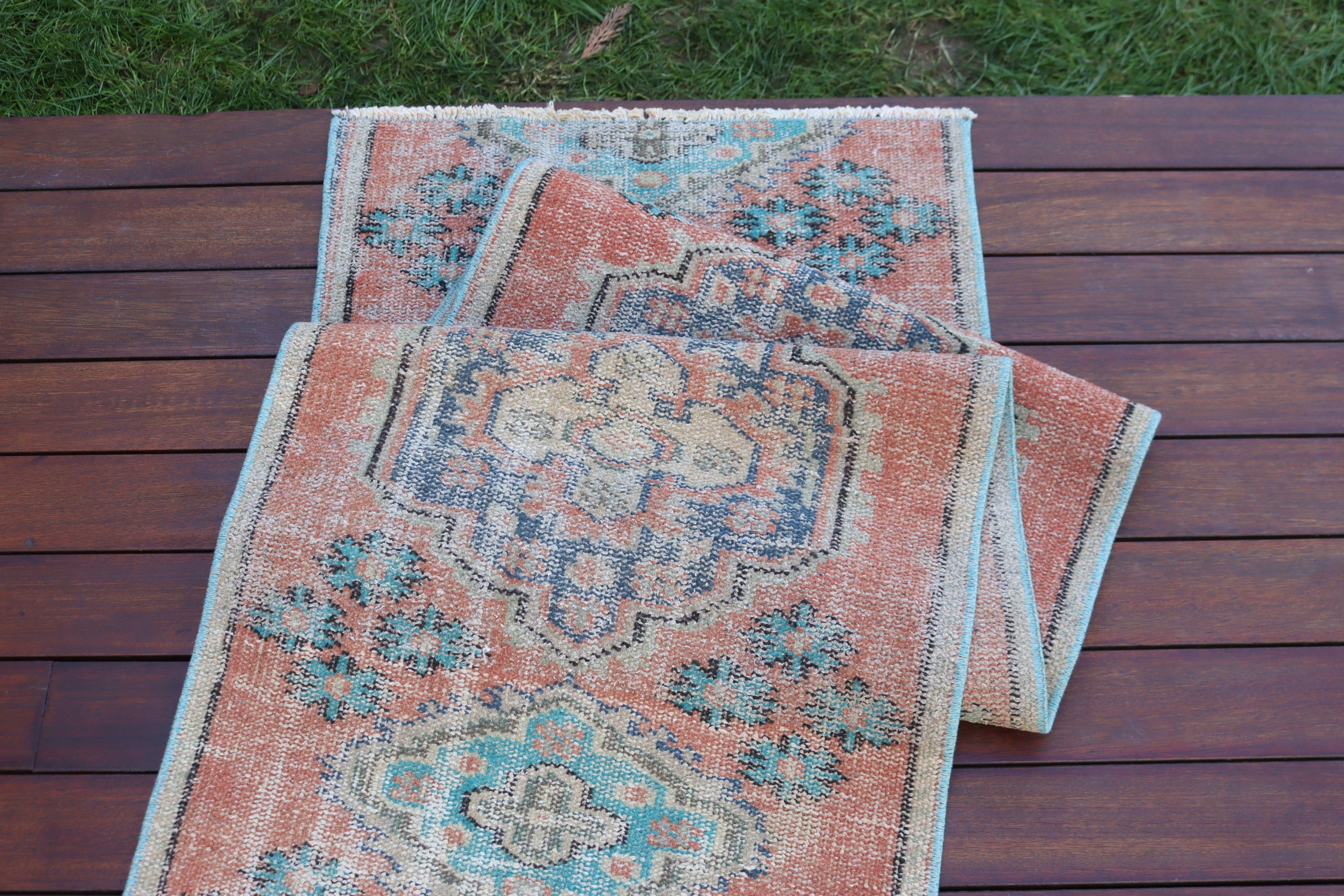 Merdiven Halısı, Turuncu Ev Dekor Halıları, Türk Halısı, Dış Mekan Halısı, Boho Halıları, Vintage Runner Halısı, Vintage Halıları, Yer Halıları, 1.9x8.5 ft Runner Halısı