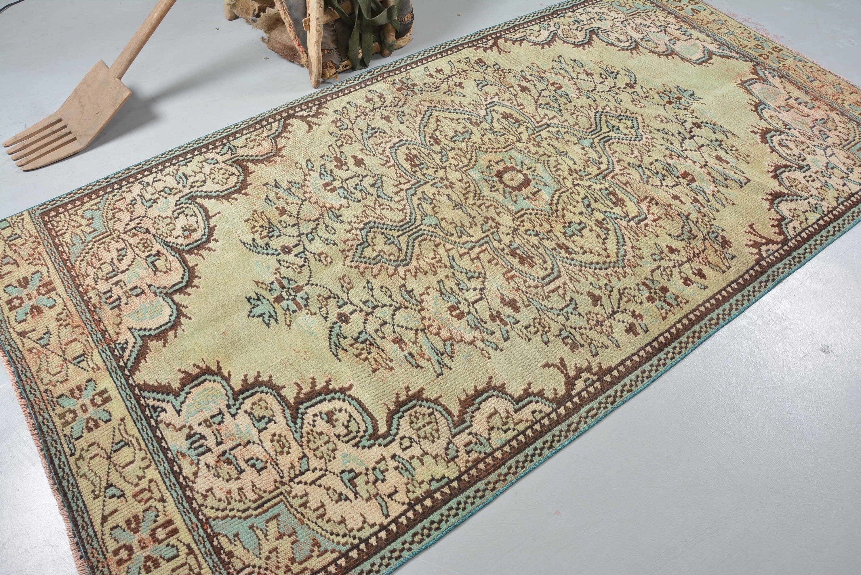 Living Room Rug, Rugs for Kitchen, Oushak Rug, Vintage Decor Rug, Home Decor Rug, Vintage Rugs, Turkish Rug, 4.4x9 ft Area Rug, Floor Rugs