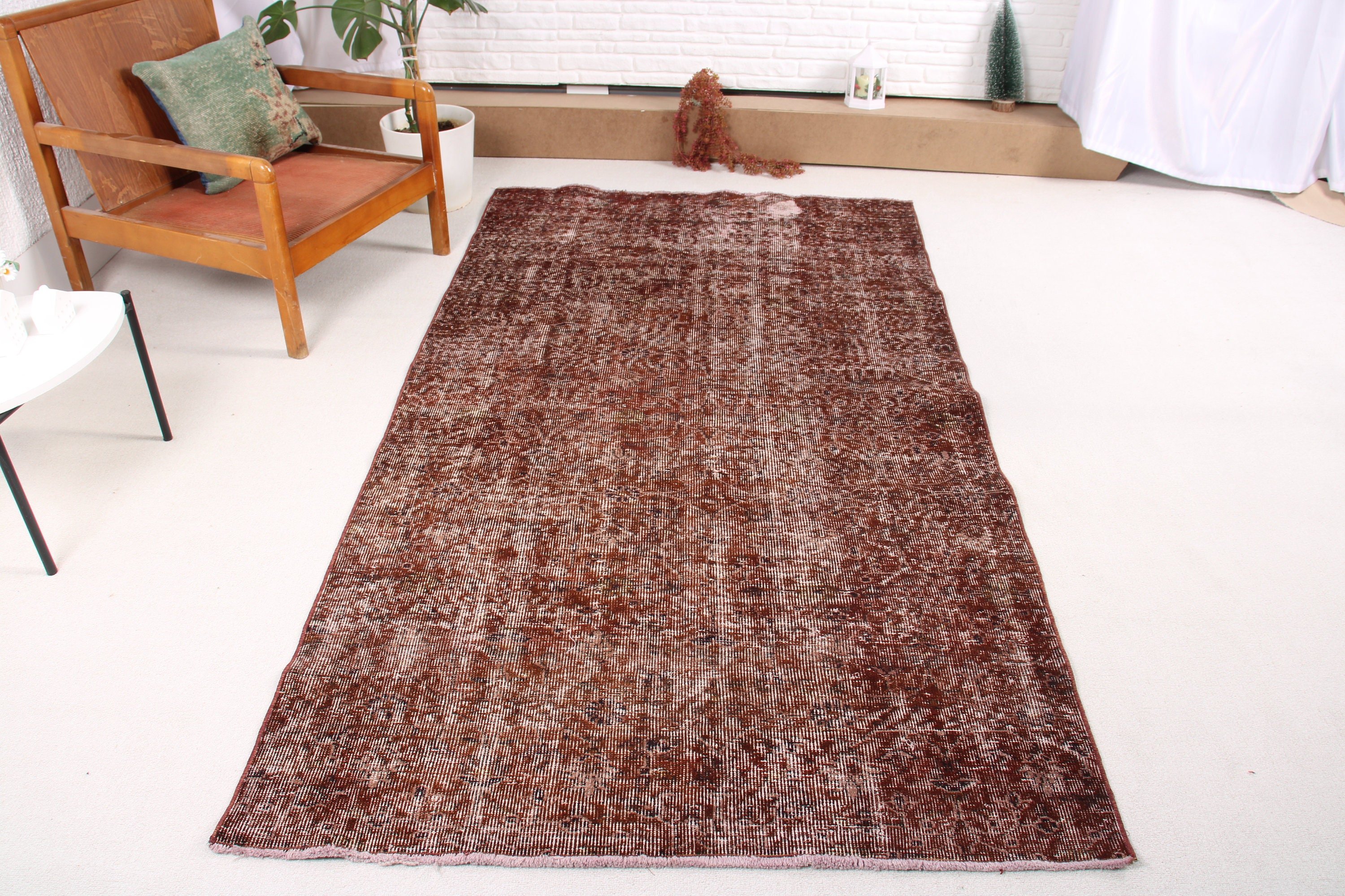 Flatweave Rugs, Brown Kitchen Rug, Geometric Rug, Vintage Area Rug, Rugs for Floor, Vintage Rug, Turkish Rugs, 4.2x7.8 ft Area Rug