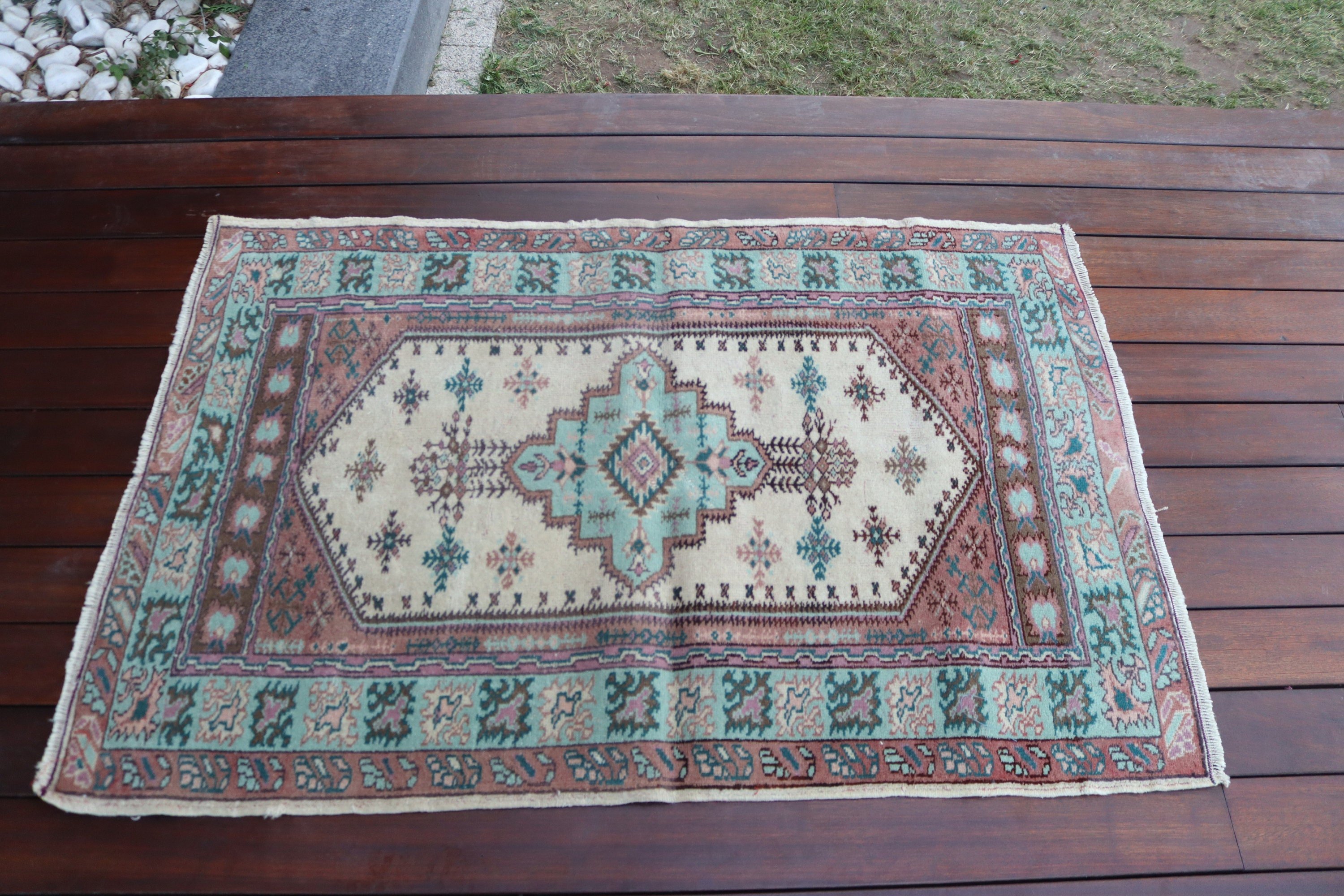 Kitchen Rug, Bedroom Rug, Rugs for Entry, Vintage Rugs, Home Decor Rugs, Handmade Rugs, Turkish Rug, 2.5x3.8 ft Small Rugs, Beige Wool Rug