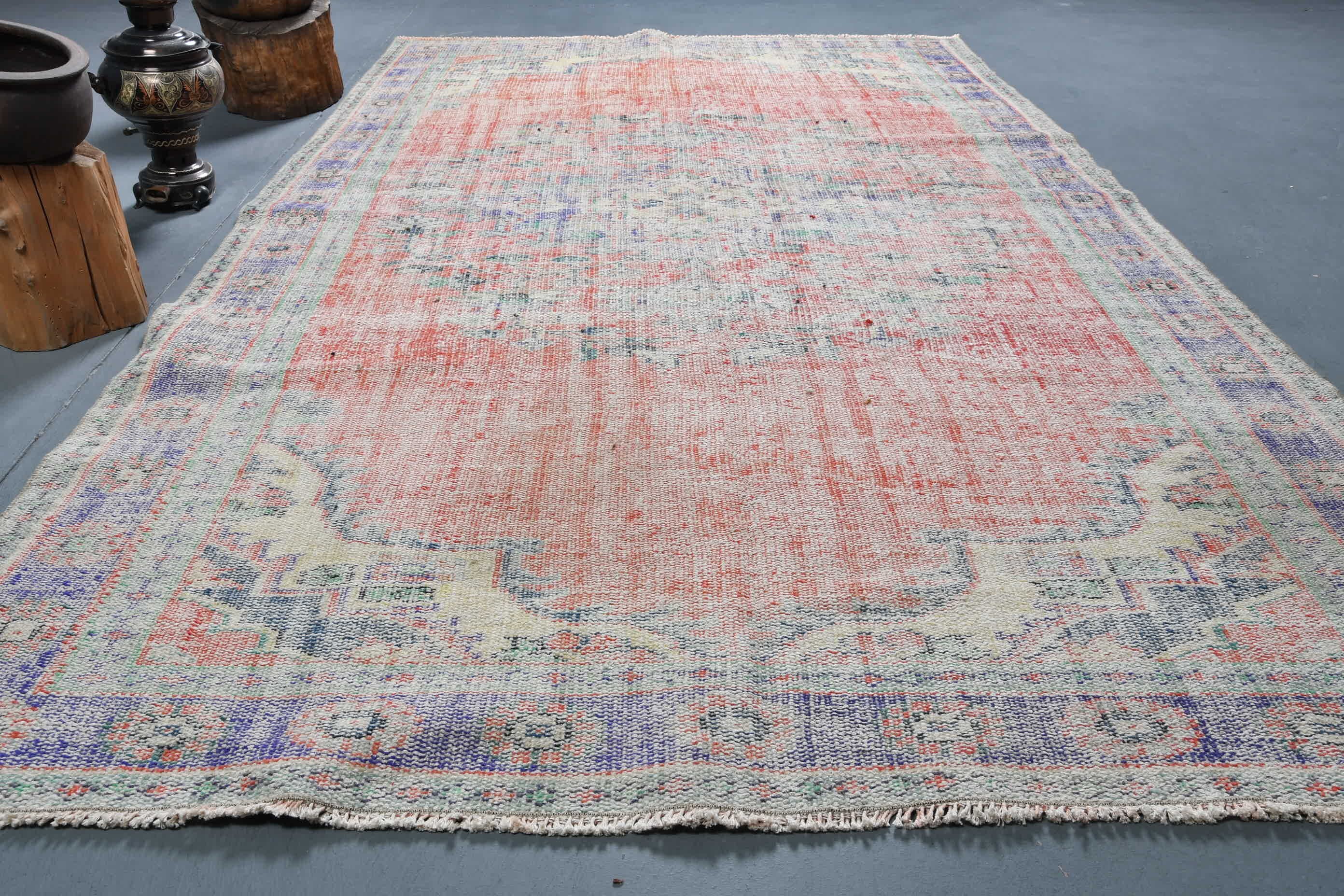 Living Room Rug, Home Decor Rug, Salon Rug, Rugs for Salon, Cool Rug, 5.6x9.2 ft Large Rug, Turkish Rug, Vintage Rugs, Red Floor Rug