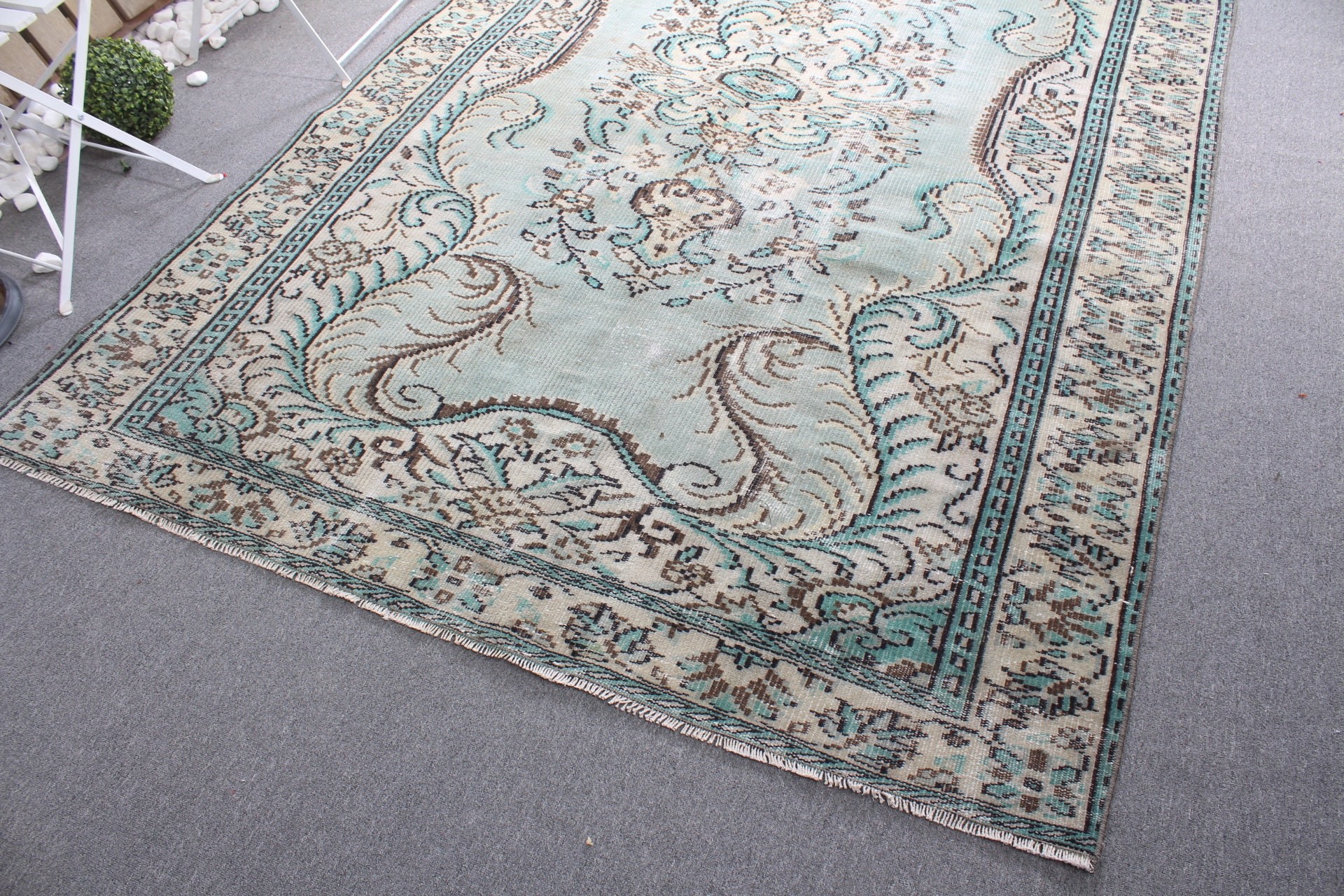 Vintage Halı, Aztek Halısı, Yatak Odası Halıları, Türk Halısı, Salon Halıları, Yeşil Mutfak Halıları, 5.7x9.2 ft Büyük Halı, Yemek Odası Halısı