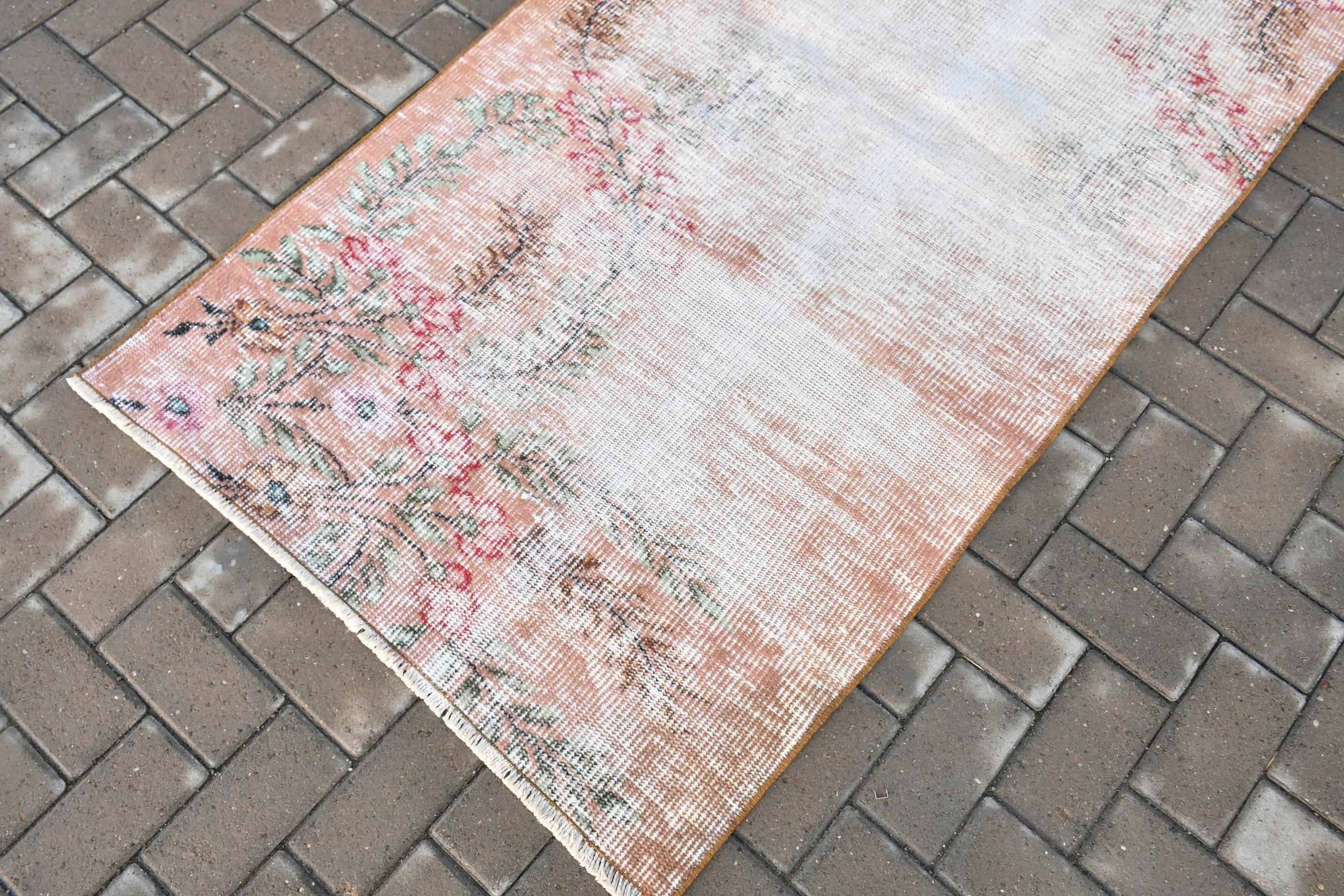 Nursery Rugs, Turkish Rug, 3.1x6.3 ft Accent Rug, Rugs for Entry, White Floor Rug, Kitchen Rugs, Vintage Rug, Office Rugs, Oushak Rugs