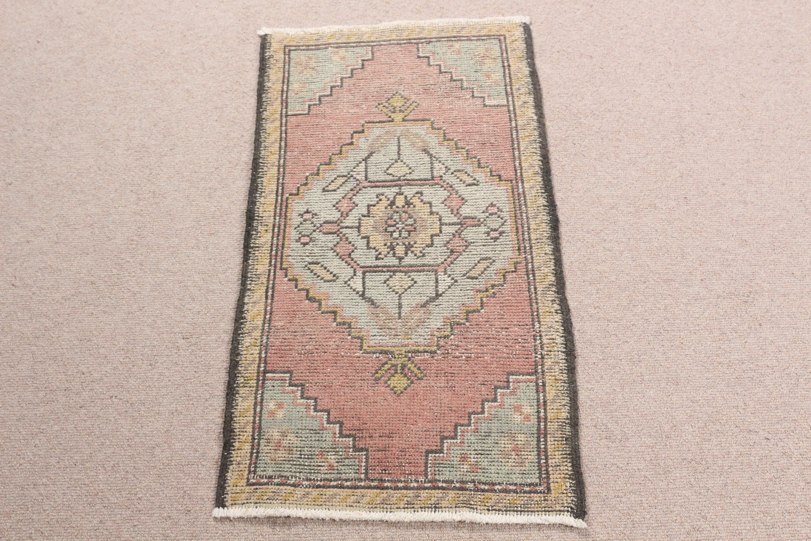 1.6x2.9 ft Small Rugs, Nursery Rug, Turkish Rug, Cool Rug, Rugs for Bathroom, Pink Oriental Rugs, Entry Rugs, Antique Rug, Vintage Rug