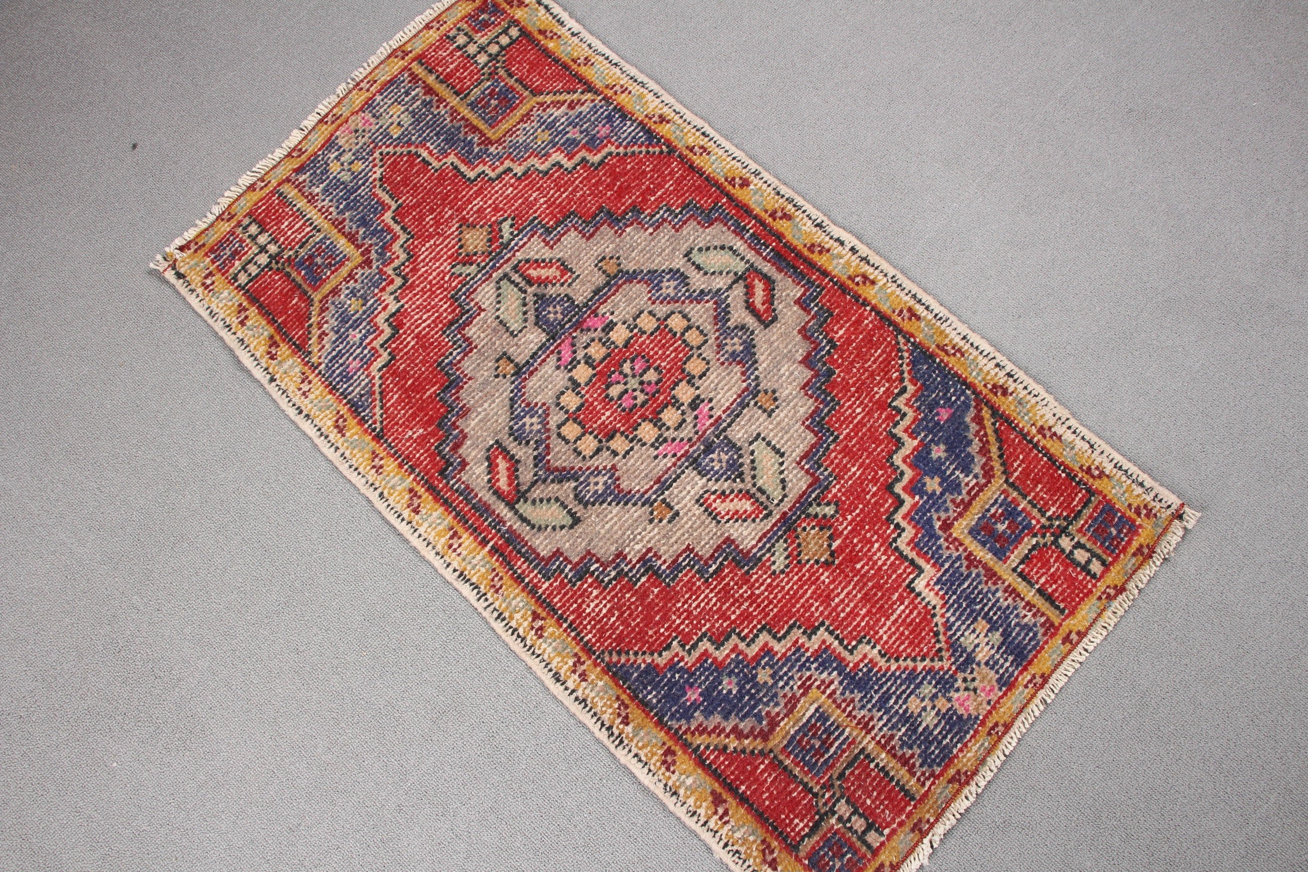 1.6x3 ft Small Rugs, Bath Rug, Rugs for Door Mat, Bedroom Rugs, Turkish Rug, Red Oushak Rug, Floor Rug, Art Rug, Vintage Rug, Nursery Rug