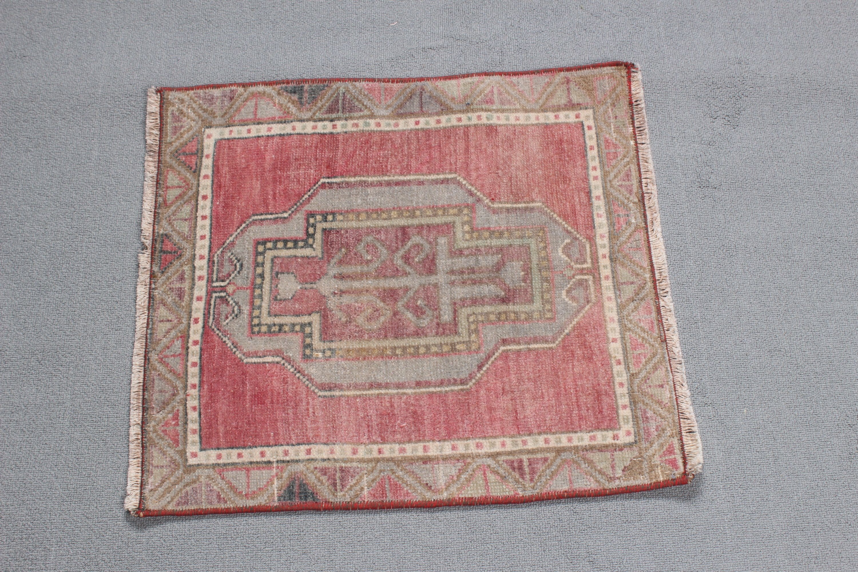 Mutfak Halısı, Türk Halıları, 1.7x1.9 ft Küçük Halı, Giriş Halıları, Küçük Boho Halıları, Vintage Halı, Estetik Halı, İfade Halıları, Kırmızı Oryantal Halılar