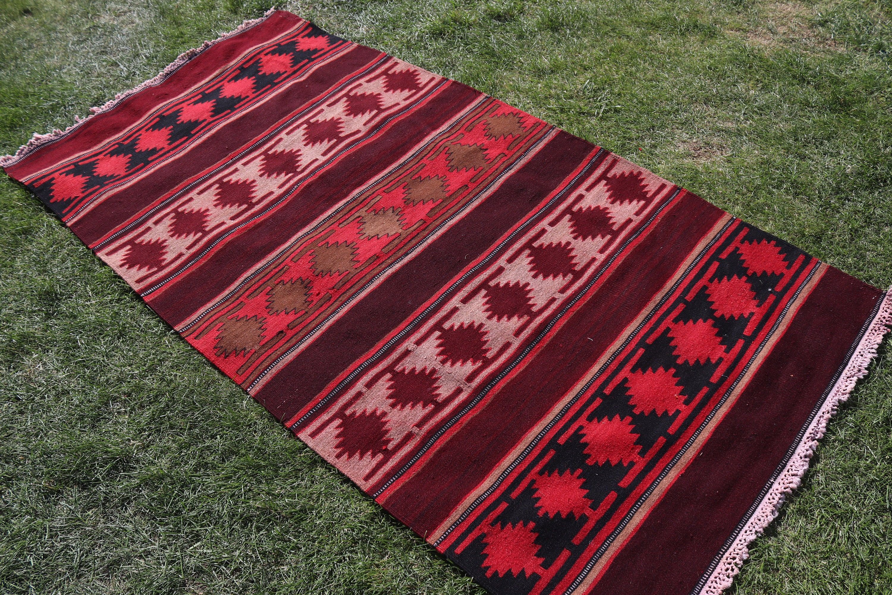 Türk Halısı, Çocuk Halısı, Yatak Odası Halısı, Vintage Halılar, Türkiye Halısı, Vurgu Halıları, Yer Halısı, 3.5x6.8 ft Accent Halıları, Kırmızı Yatak Odası Halısı, Kilim