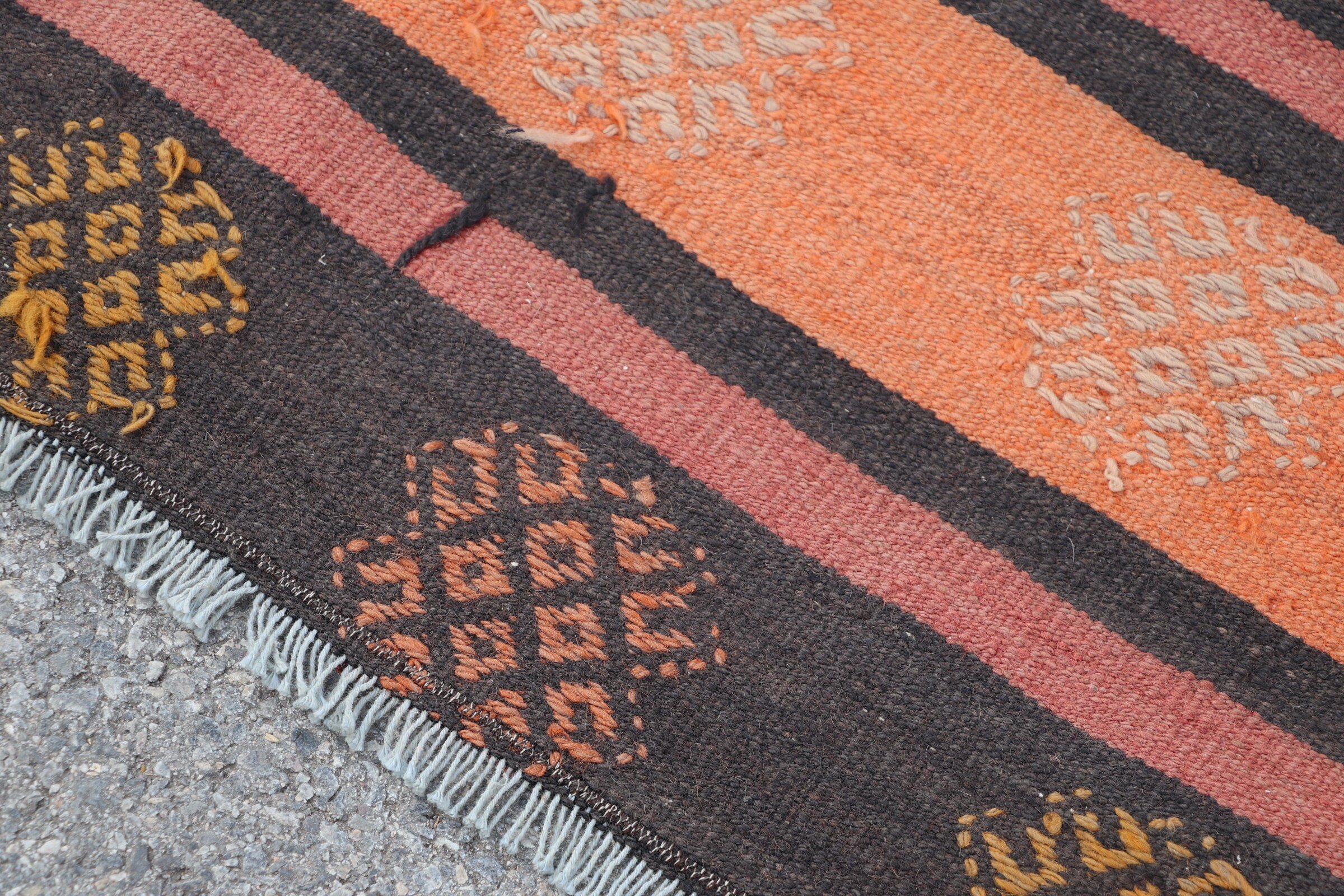 Rugs for Dining Room, Vintage Rug, Kilim, Oushak Rug, Salon Rug, 5.4x9.5 ft Large Rug, Orange Bedroom Rug, Turkish Rug