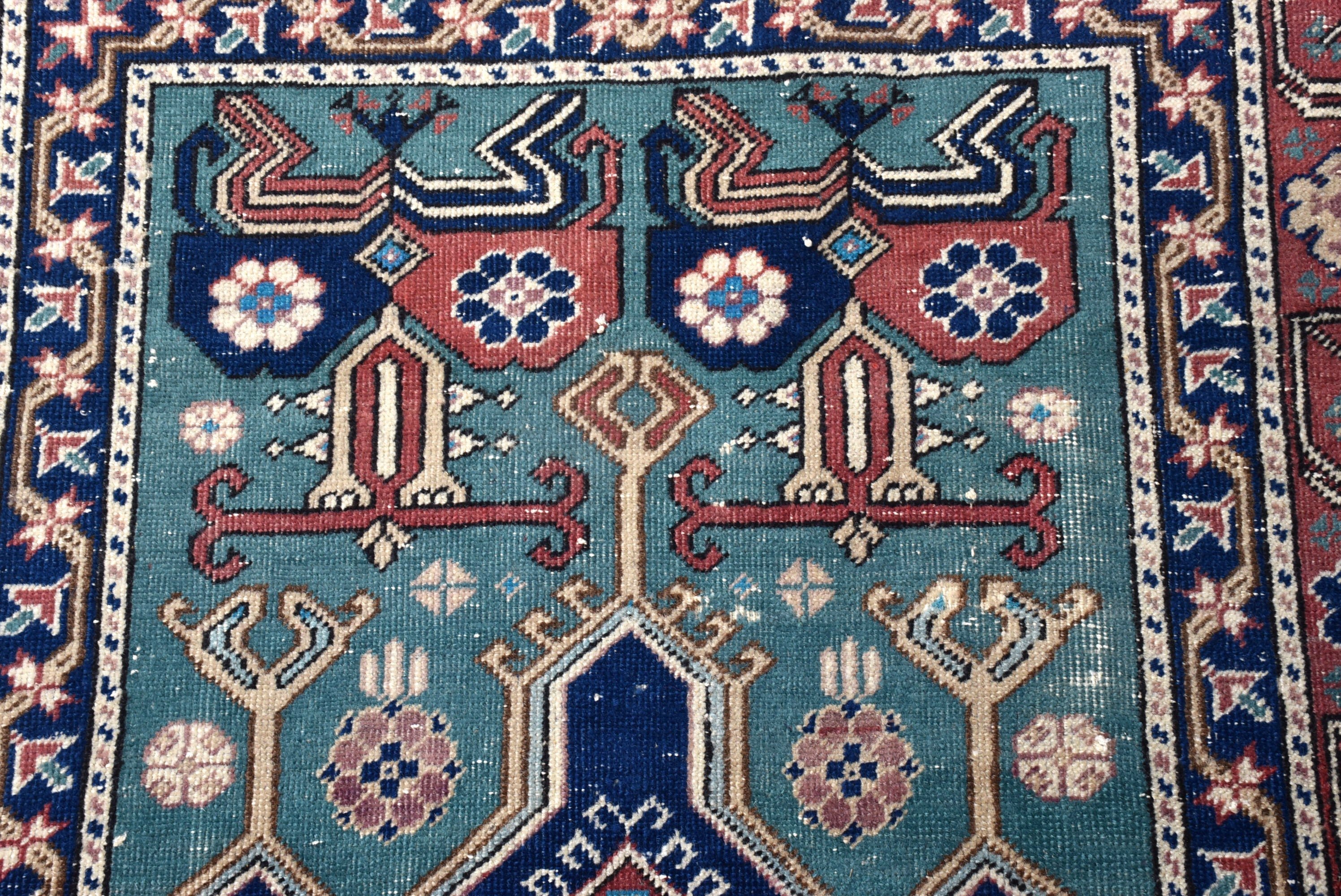 2.8x4.3 ft Small Rug, Ethnic Rugs, Vintage Rug, Rugs for Door Mat, Flatweave Rugs, Turkish Rugs, Neutral Rugs, Blue Kitchen Rug, Bath Rugs