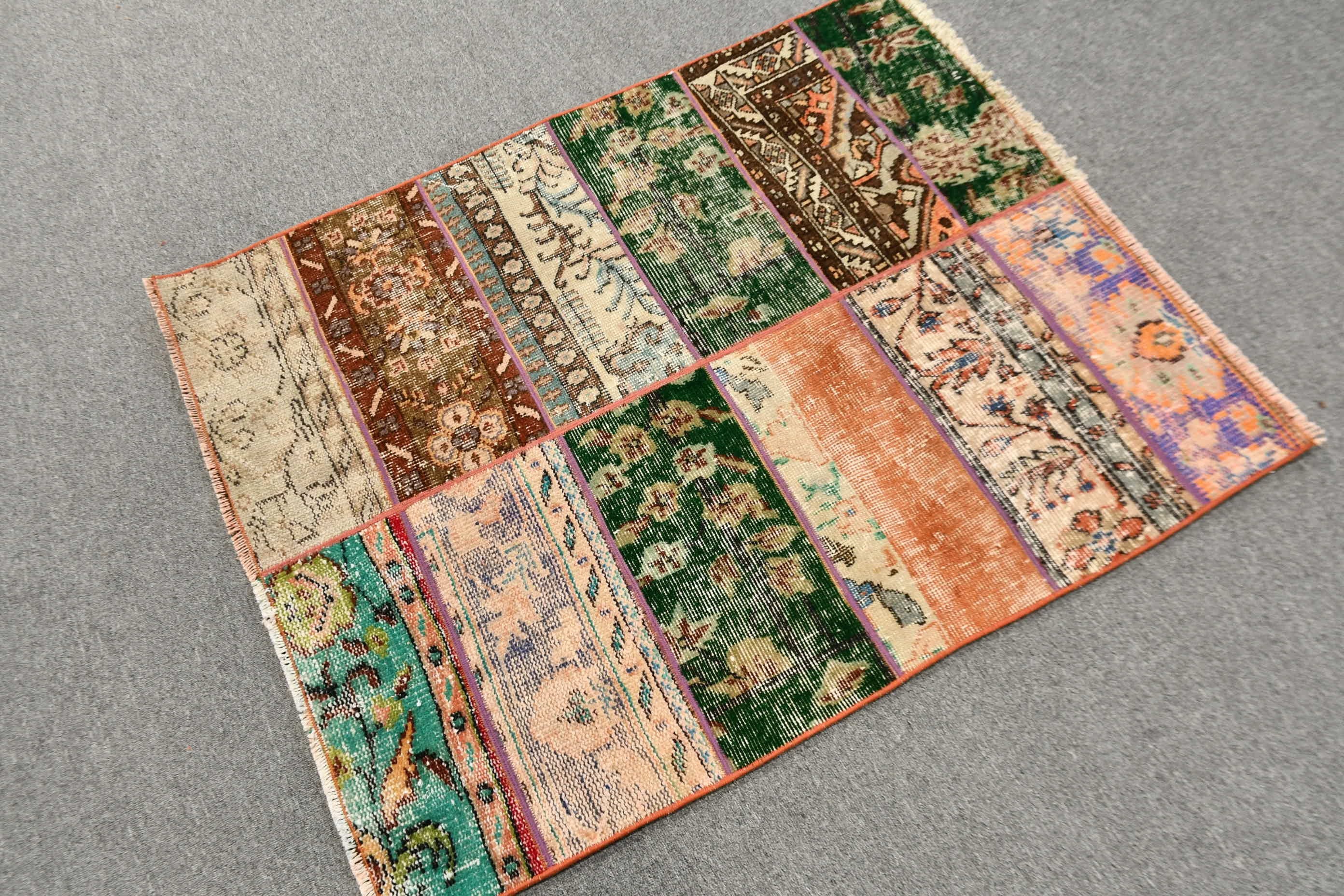 Green Antique Rug, Turkish Rug, Vintage Rug, Oushak Small Rug Rugs, 3.3x4.1 ft Small Rug, Bath Rug, Bedroom Rug, Oriental Rug, Door Mat Rug