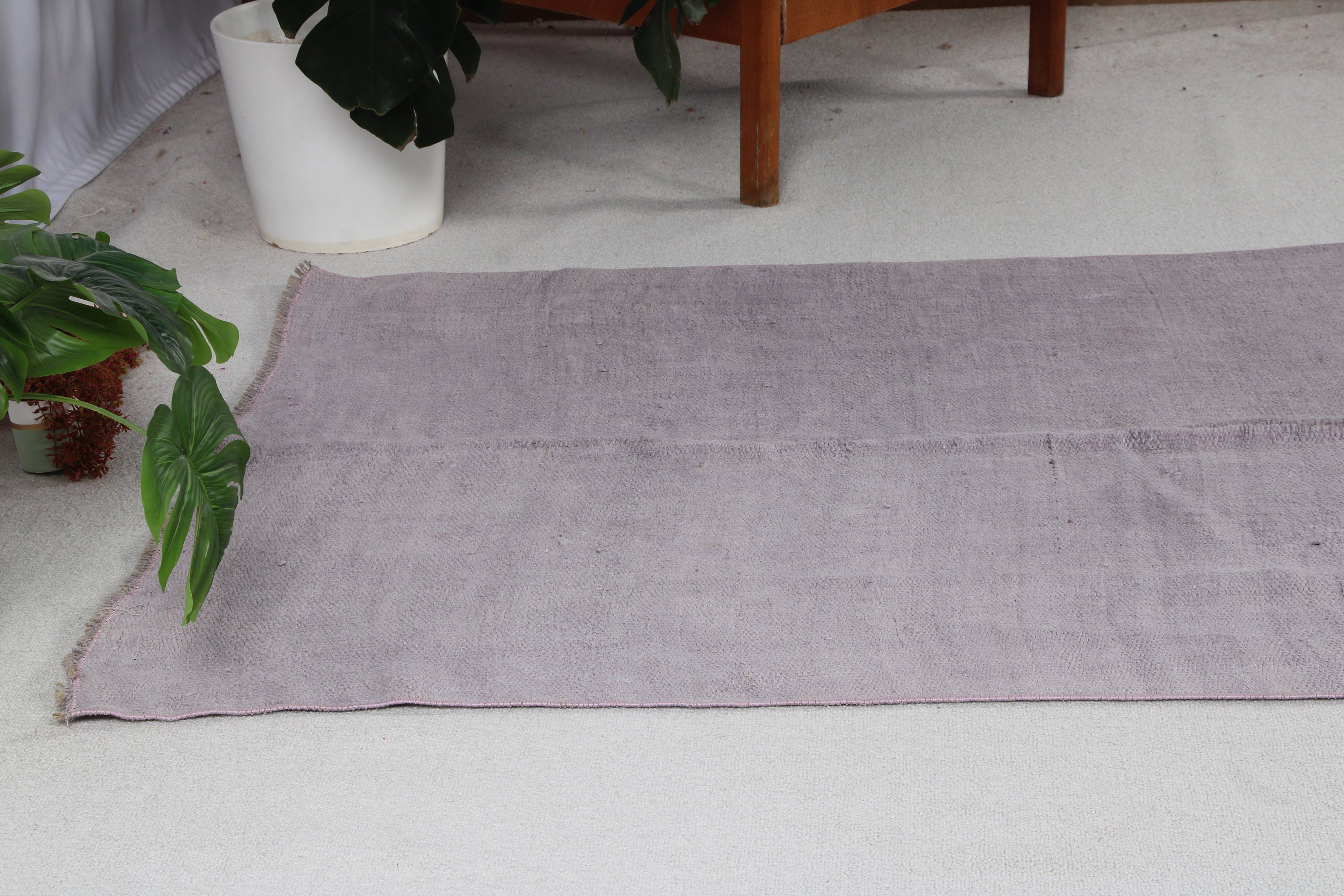 Long Runner Rug, Luxury Rug, Purple Modern Rugs, Vintage Rug, Anatolian Rug, 3.7x19.1 ft Runner Rugs, Stair Rugs, Turkish Rugs, Neutral Rug