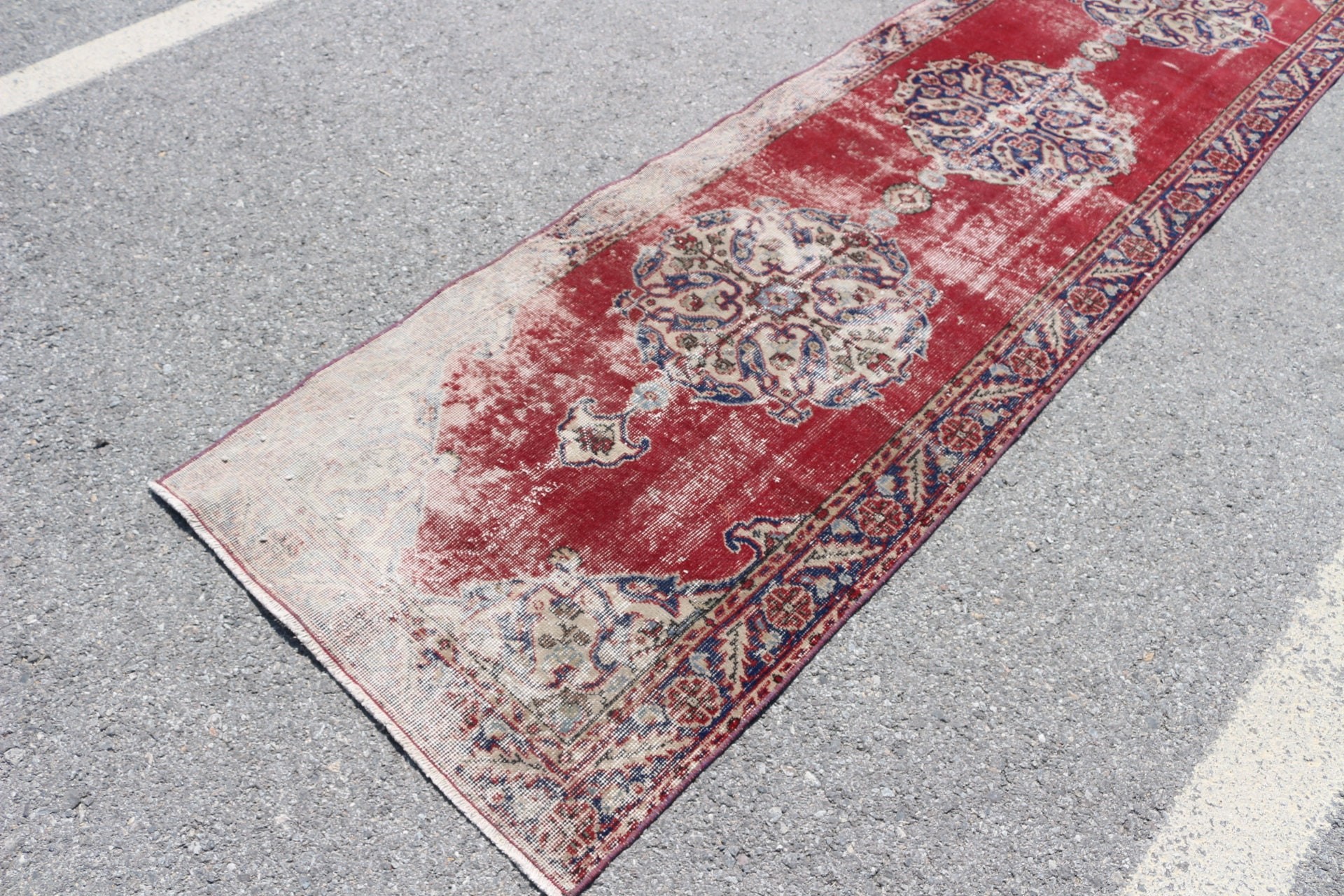 Turkish Rugs, Corridor Rugs, 2.8x11 ft Runner Rug, Vintage Rugs, Rugs for Kitchen, Red Moroccan Rug, Anatolian Rugs, Floor Rug, Old Rugs