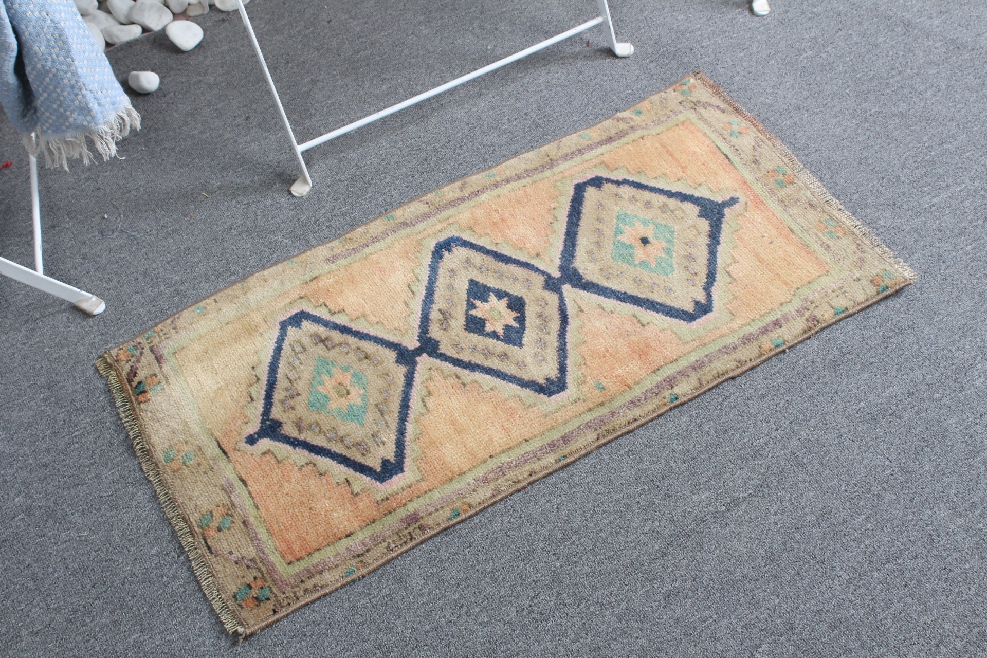 Turuncu Yer Halıları, Ev Dekorasyonu Halısı, Banyo Halısı, 1.3x2.7 ft Küçük Halı, Havalı Halılar, Giriş Halısı, Türk Halısı, Vintage Halılar, Duvara Asılı Halılar