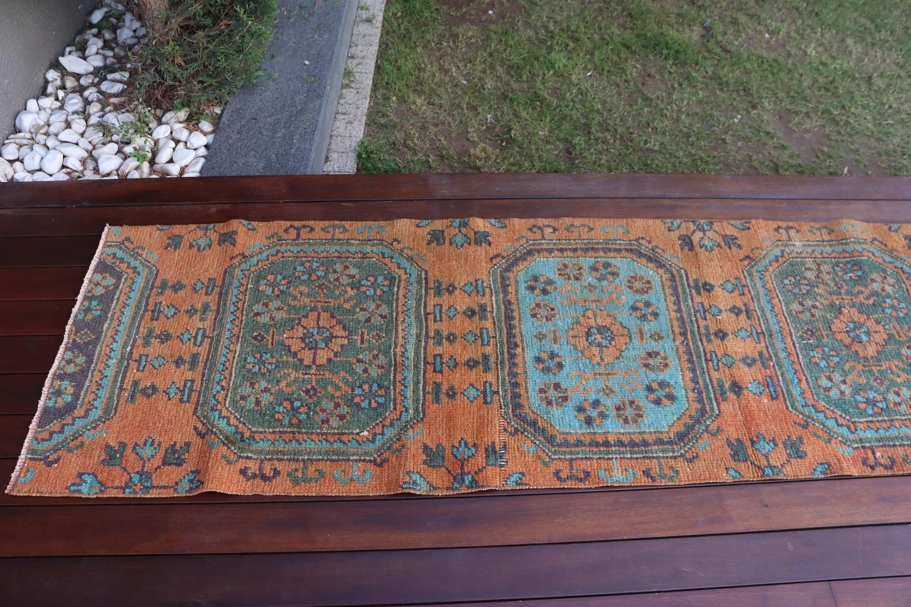 Türk Halıları, Oushak Halısı, Beni Ourain Koşucu Halıları, 2,2x9,3 ft Koşucu Halısı, Nötr Halı, Vintage Halılar, Merdiven Halısı, Turuncu Nötr Halılar