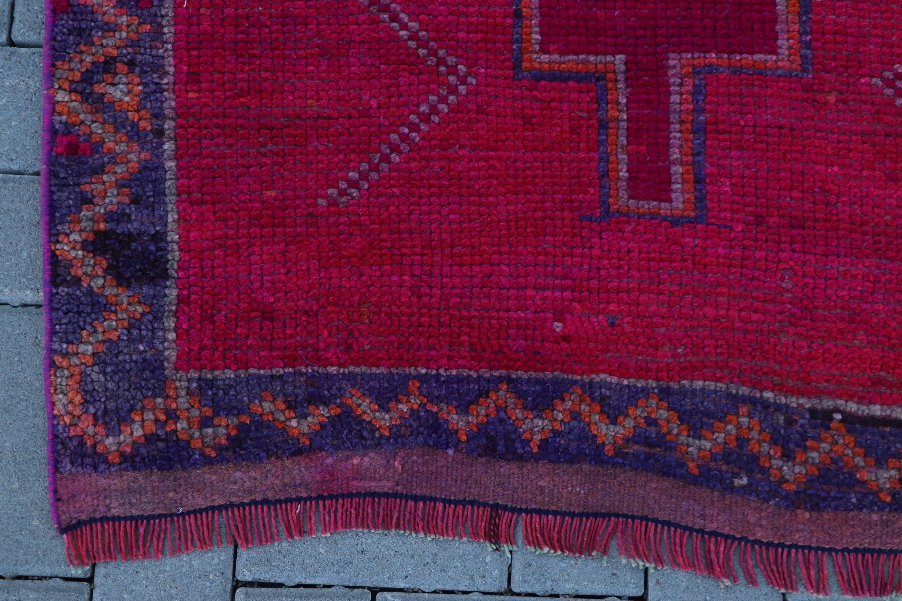 Oushak Rugs, Stair Rug, 3.3x11.9 ft Runner Rug, Rugs for Runner, Kitchen Rug, Pink Bedroom Rugs, Vintage Rug, Turkish Rug, Home Decor Rugs